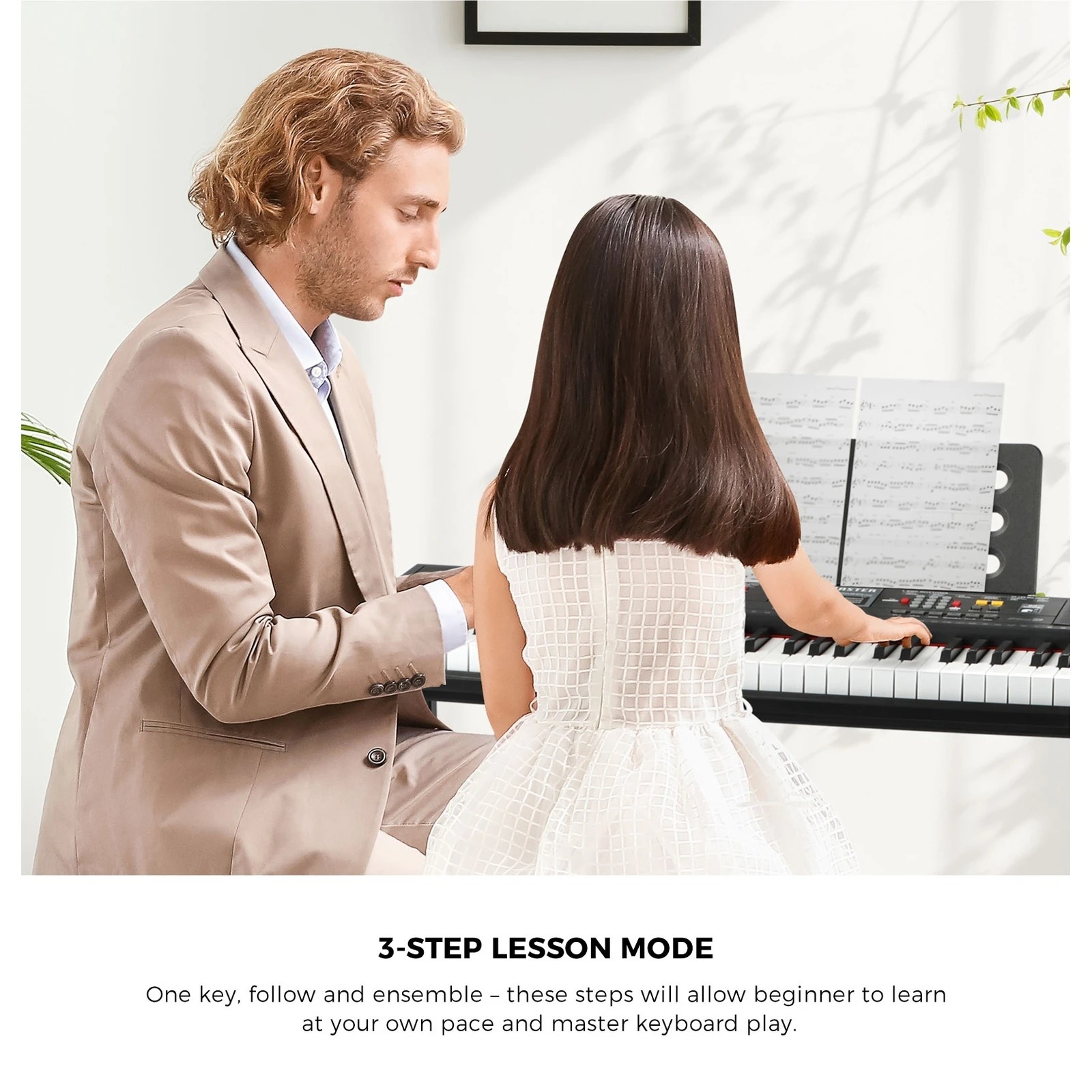 6 Mazam 61 Keys Piano Keyboard Electronic Keyboard with Stand - Black, 6 of 10