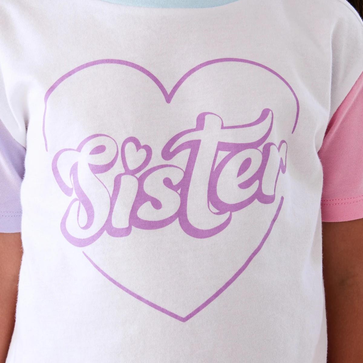 4 Short Sleeve Print T-shirt Wht Sister, 4 of 9