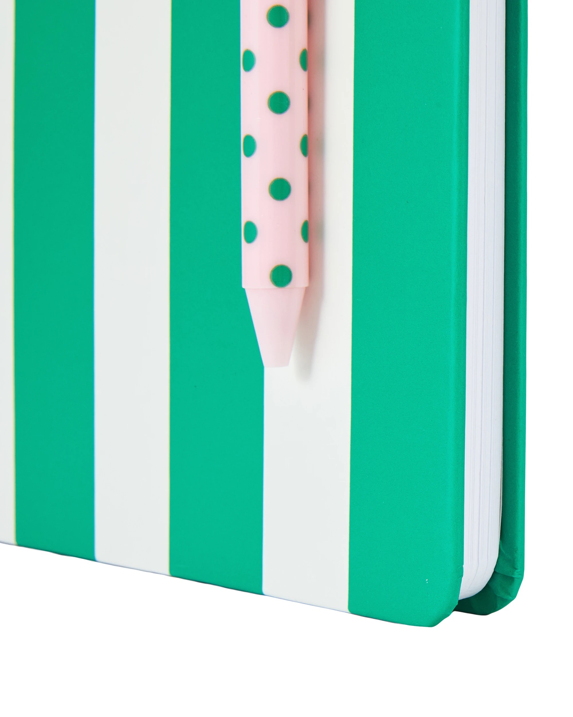 4 A5 Journal Green Stripe with Pen 80gsm 192 Pages, 4 of 6