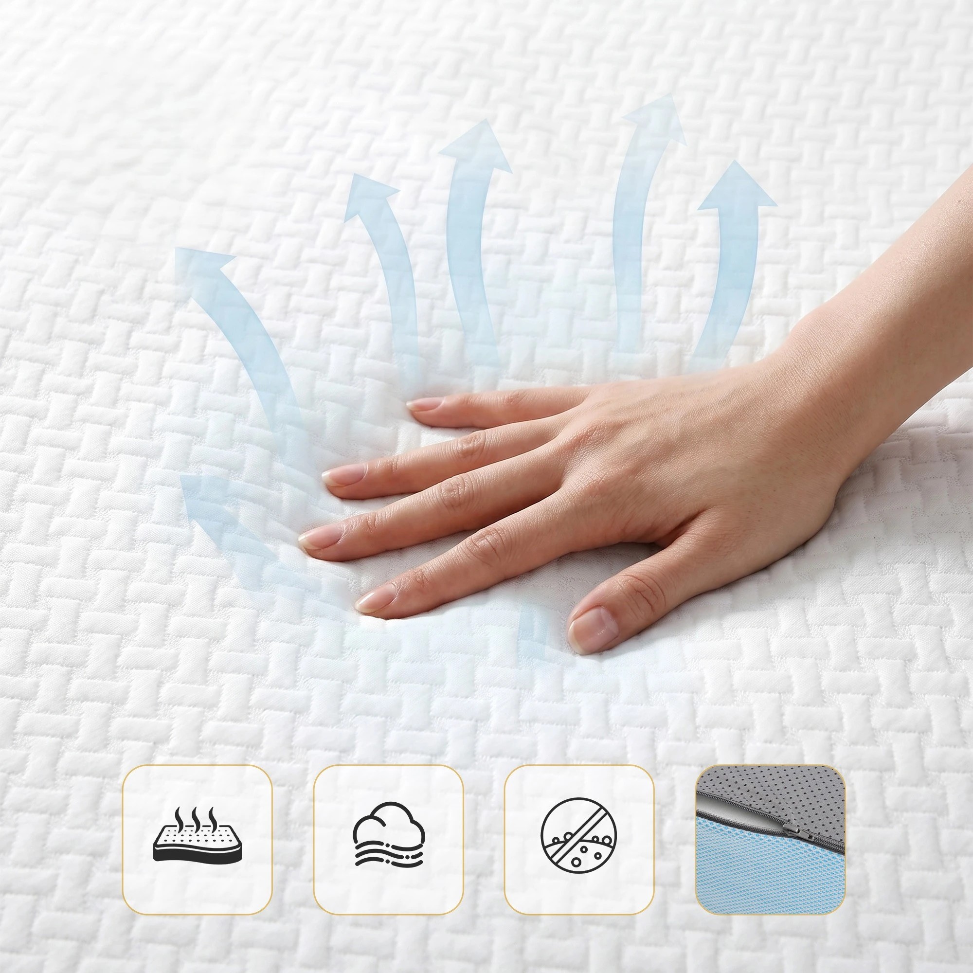 8 Giselle Bedding 22cm Cooling Gel Memory Foam Mattress Medium Firm - Single Bed - Multi, 8 of 10