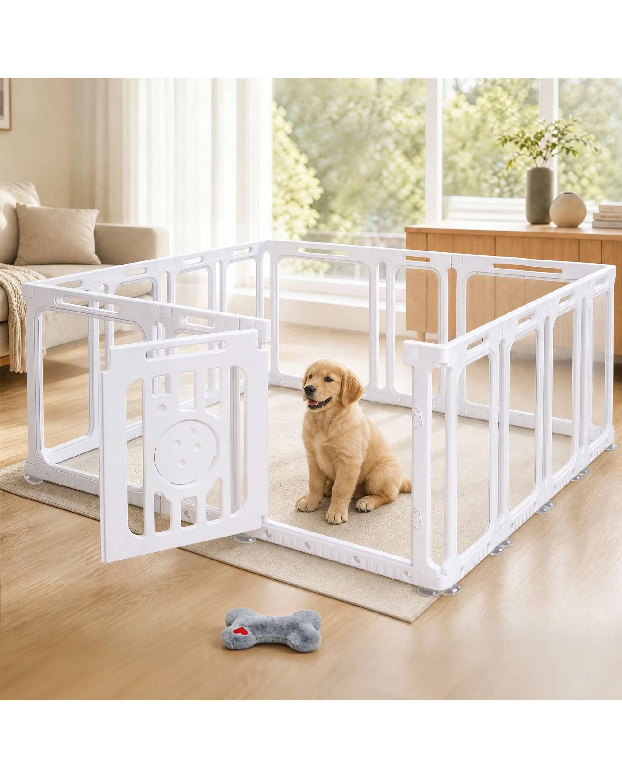 2 Advwin DIY Small Animal Playpen Pet Enclosure 14 Panels Indoor Portable Exercise Fence, 2 of 10