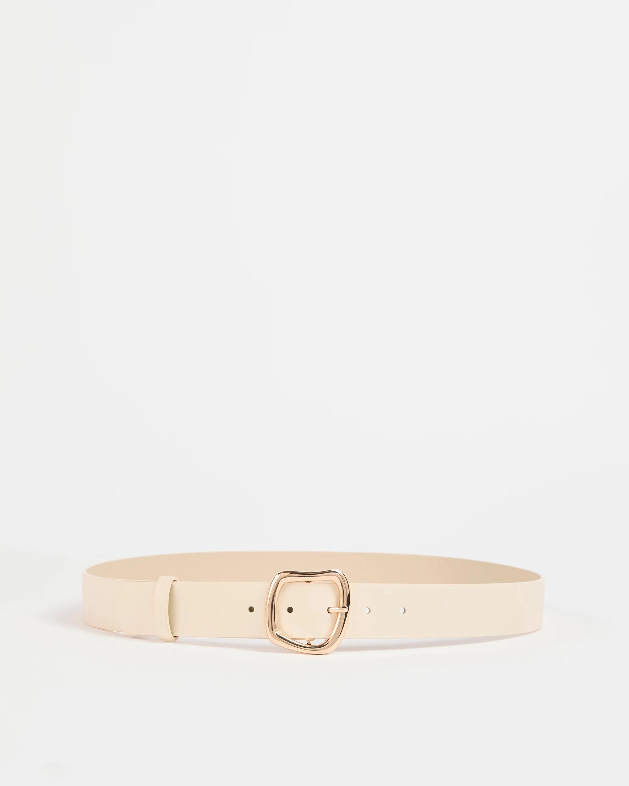 1 Target Wavy Buckle Jean Belt CREAM, 1 of 2