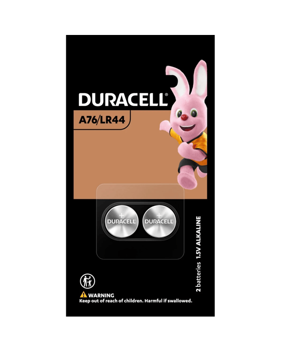 2 Pack Duracell Specialty A76/LR44 Button Batteries