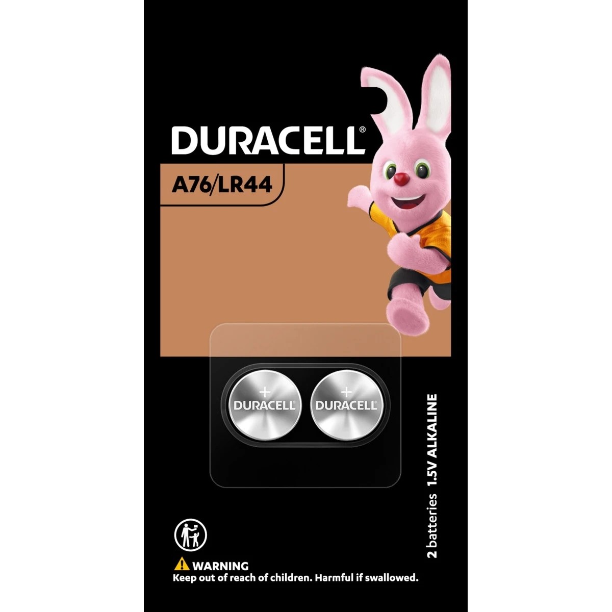 1 2 Pack Duracell Specialty A76/LR44 Button Batteries, 1 of 7