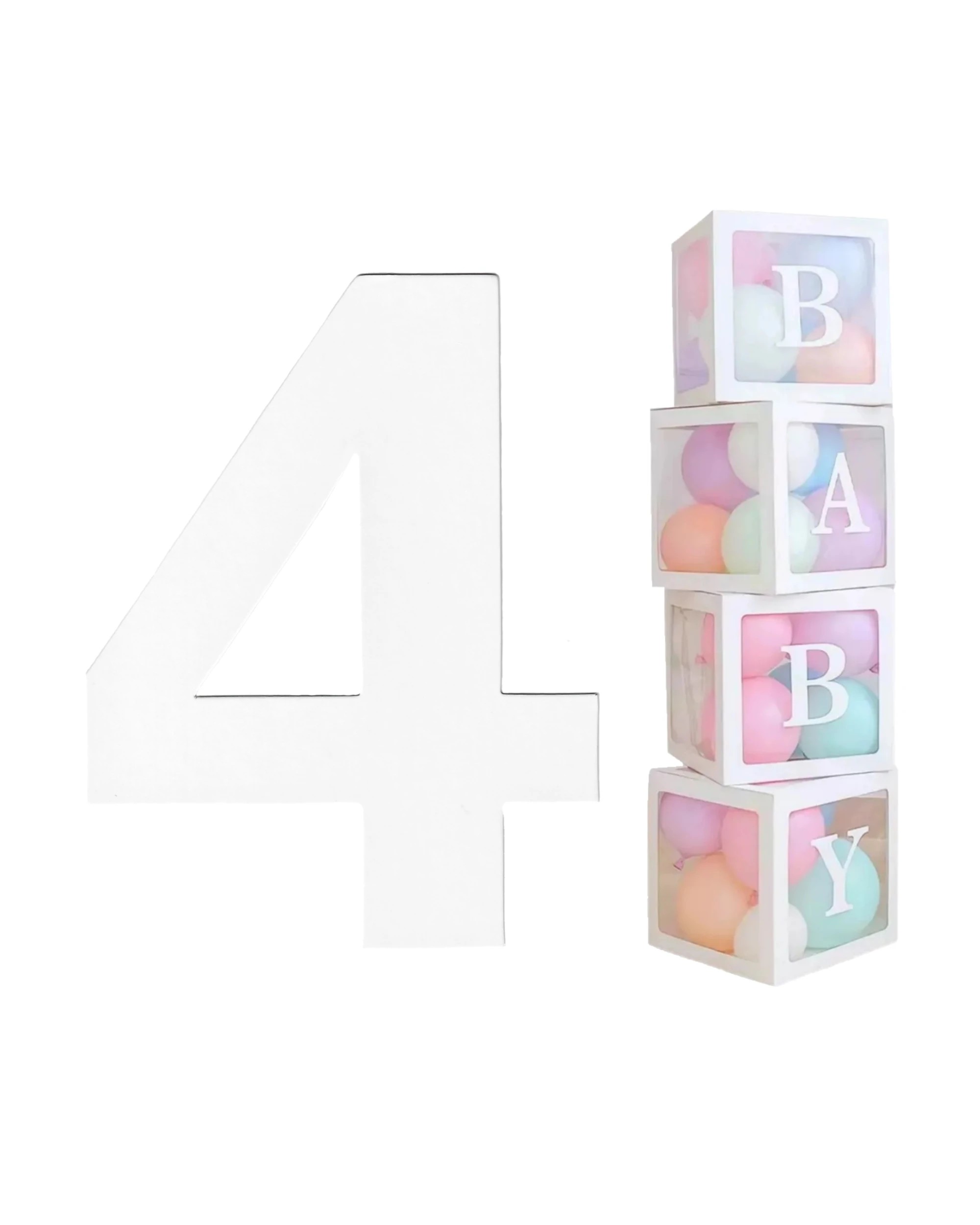 1 Party Maker Cardboard Number 4 Pack of 2 - White, 1 of 3