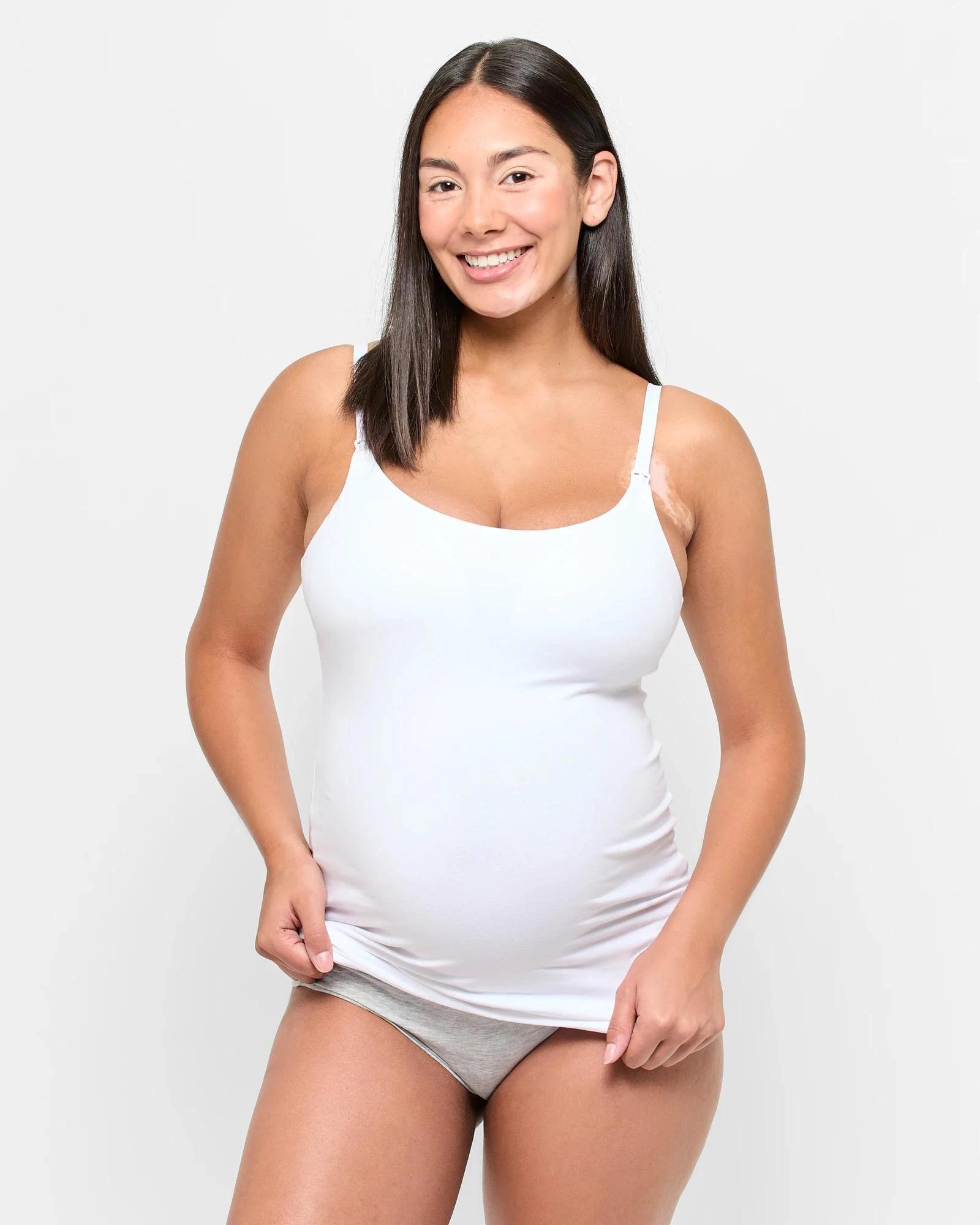 1 Target Organic Cotton Maternity Nursing Cami WHITE, 1 of 4