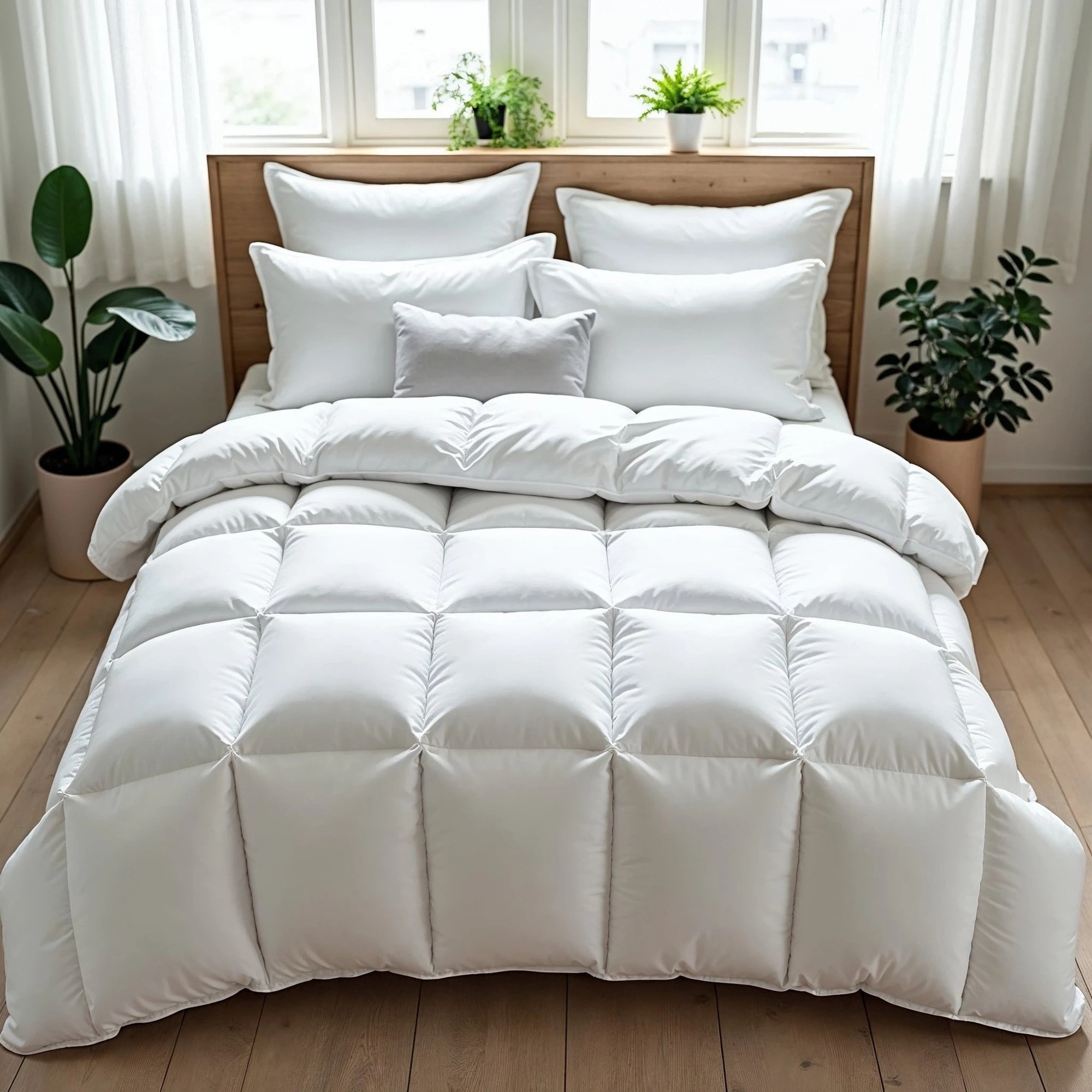 1 Royal Comfort 800GSM Down Alternative Quilt Hotel Grade Microfibre Cover - Super King Bed - White, 1 of 5
