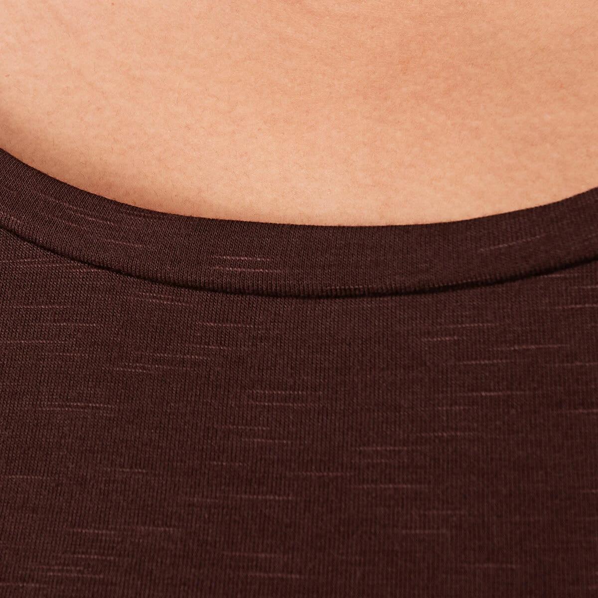 5 Curve Short Sleeve Slub Round Neck T-shirt Bnt Mroon, 5 of 6