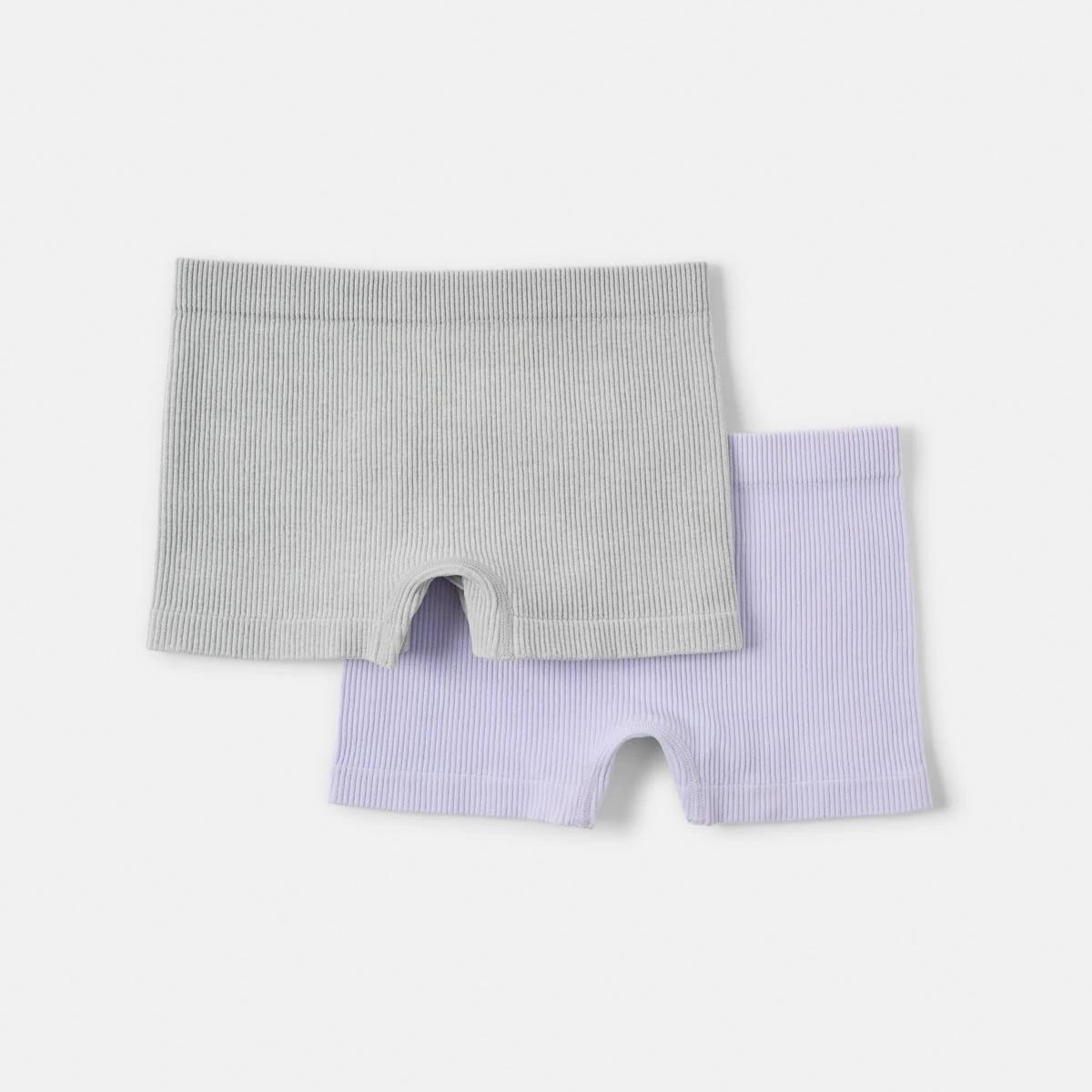 2 2 Pack Rib Seamfree Shortie PURPLE GREY MARLE, 2 of 4