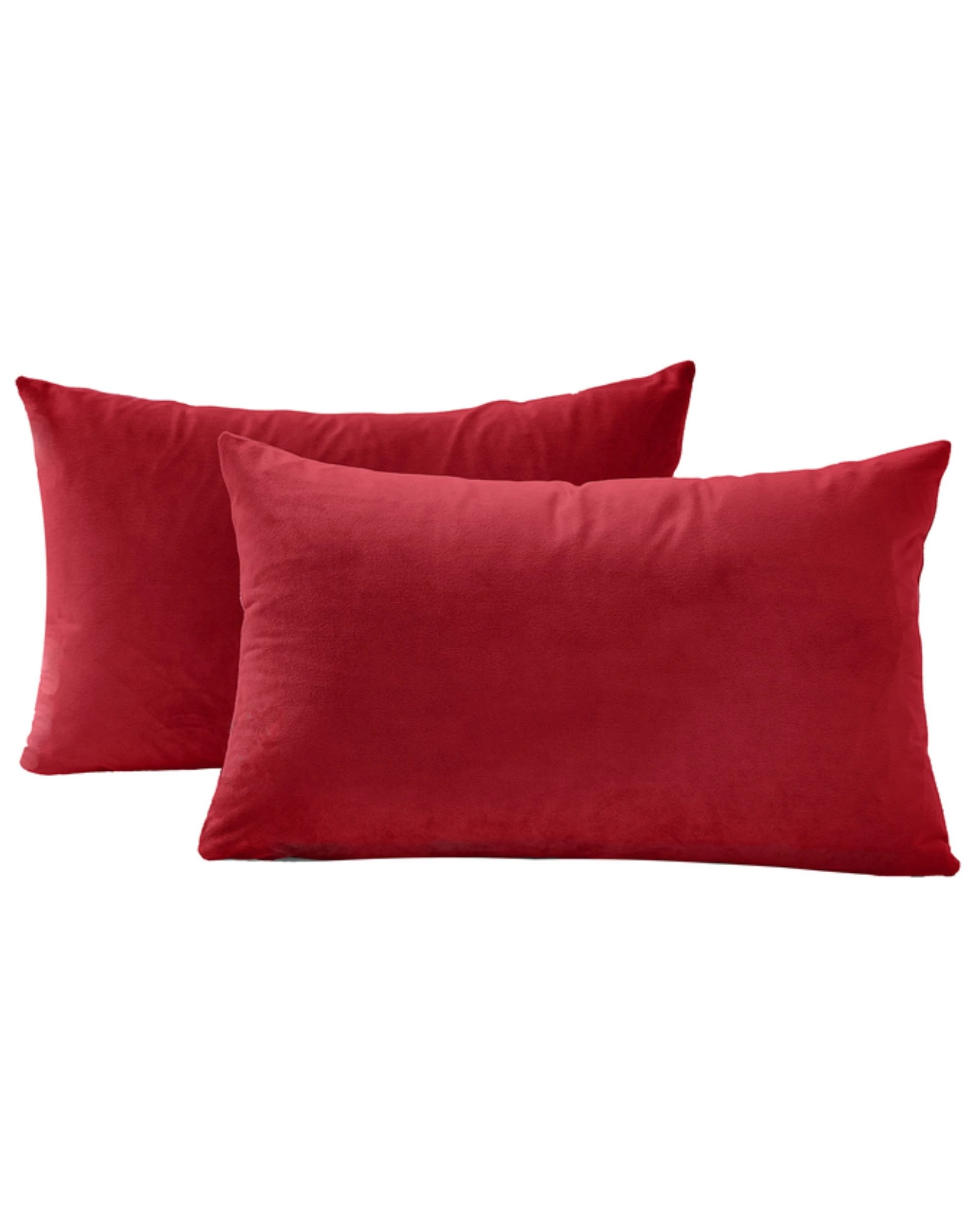 1 Gioia Casa 2-Pack Velvet Cushion Covers 30x50cm - Red, 1 of 2