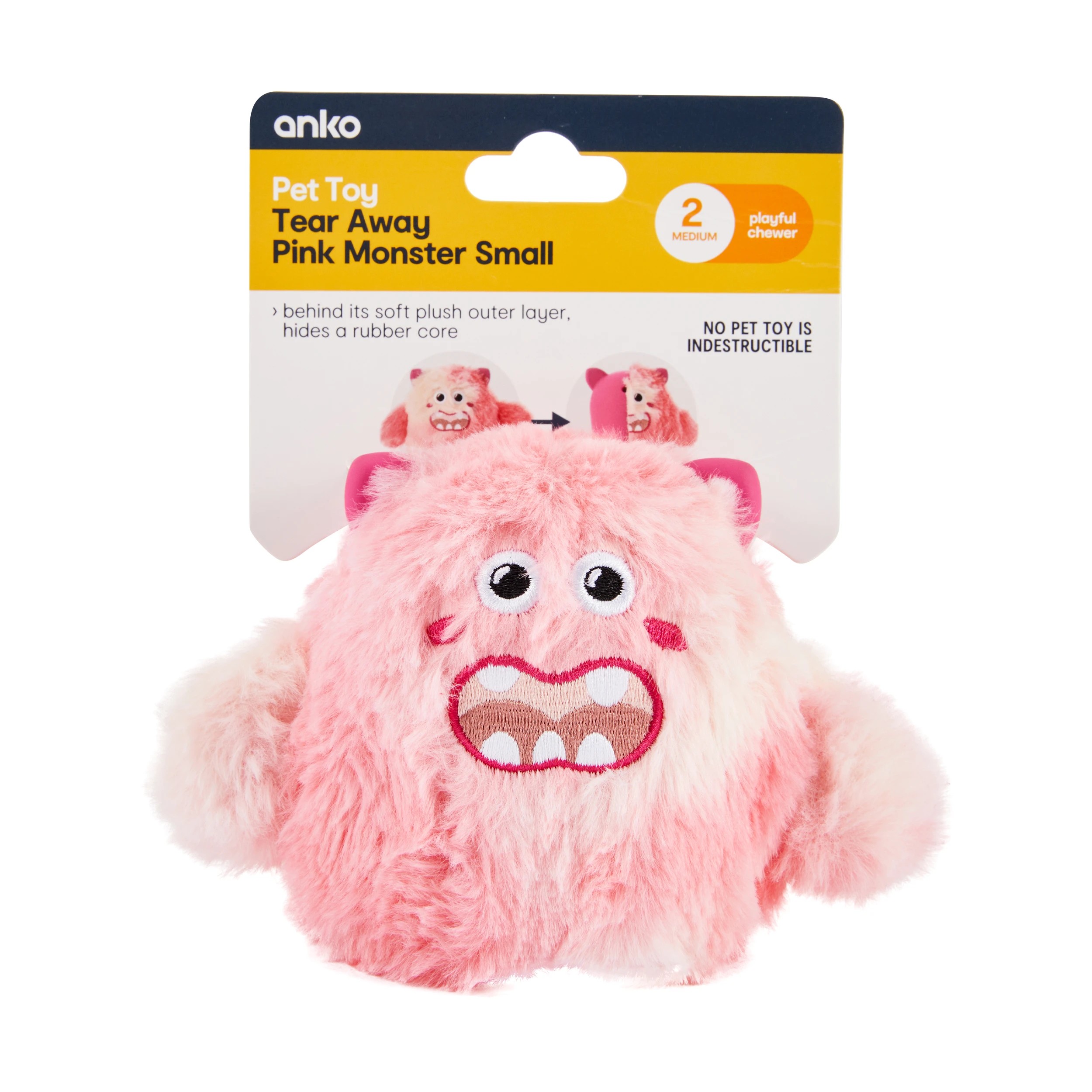 4 Pet Toy Tear Away Monster - Small, Pink, 4 of 4