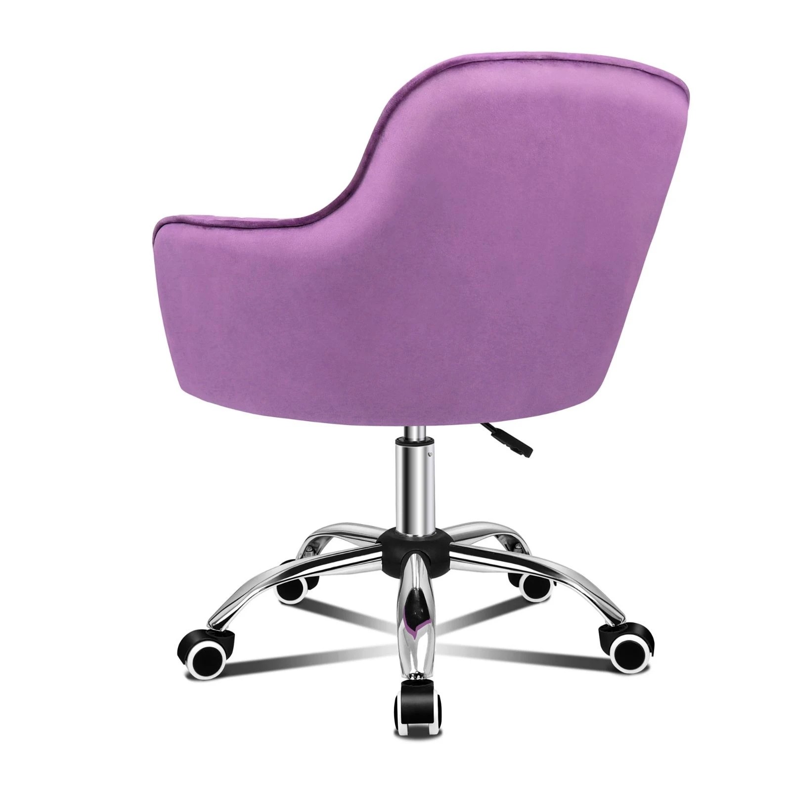 3 Alfordson Velvet Office Chair Fabric Computer Swivel Armchair Work Adult Kids - Purple, 3 of 10