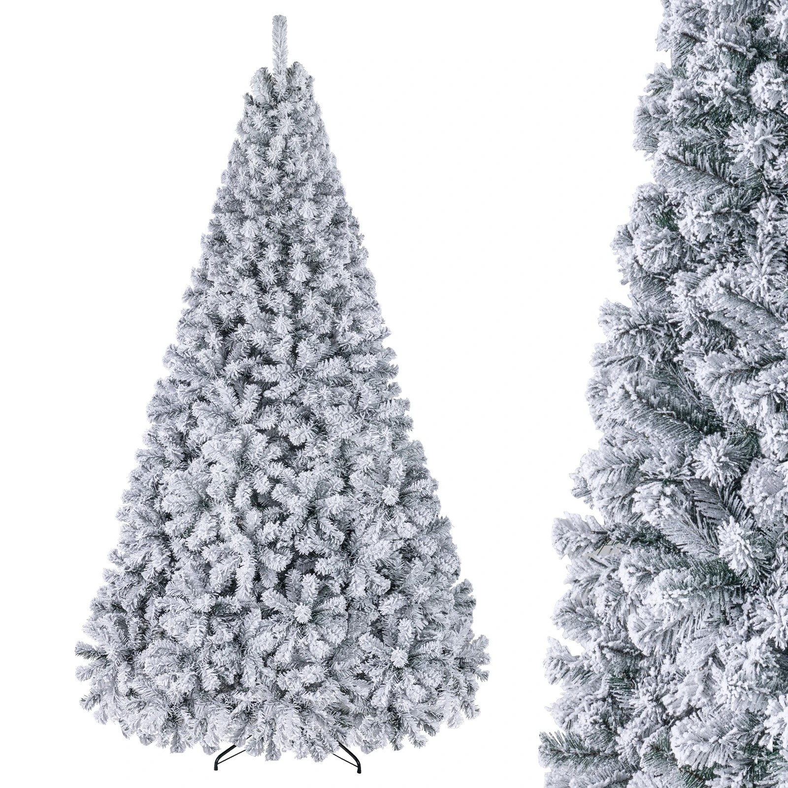 7 Costway 2.8m Flocked Cedar Christmas Tree w/750 LEDs Pre-Lit Artificial Xmas Tree, 7 of 8
