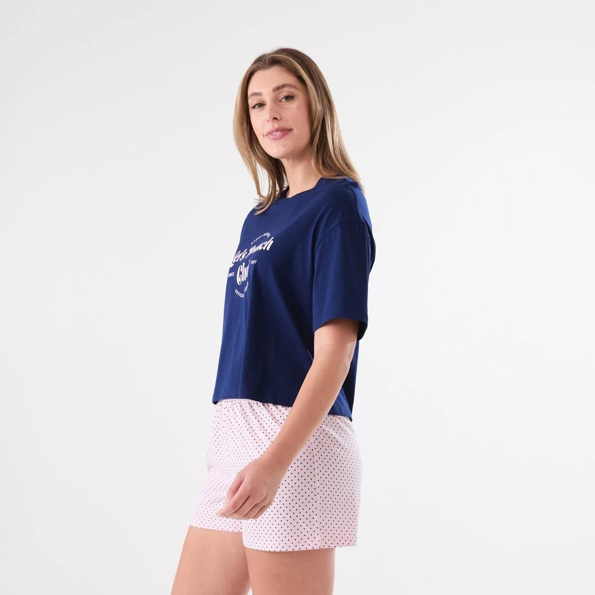 2 Knit T-shirt and Shorts Pyjama Set BRUNCH CLUB BALLERINA, 2 of 6