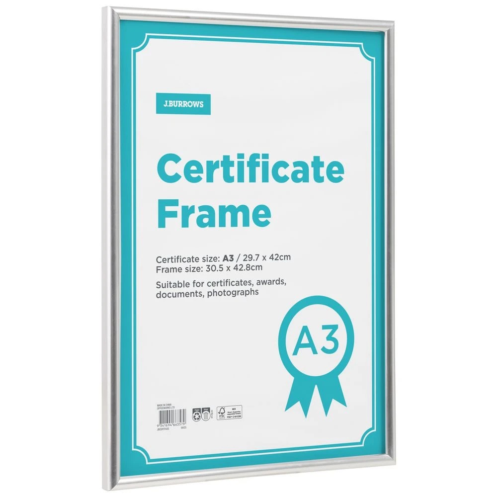 1 A3 Certificate Frame Silver, 1 of 4