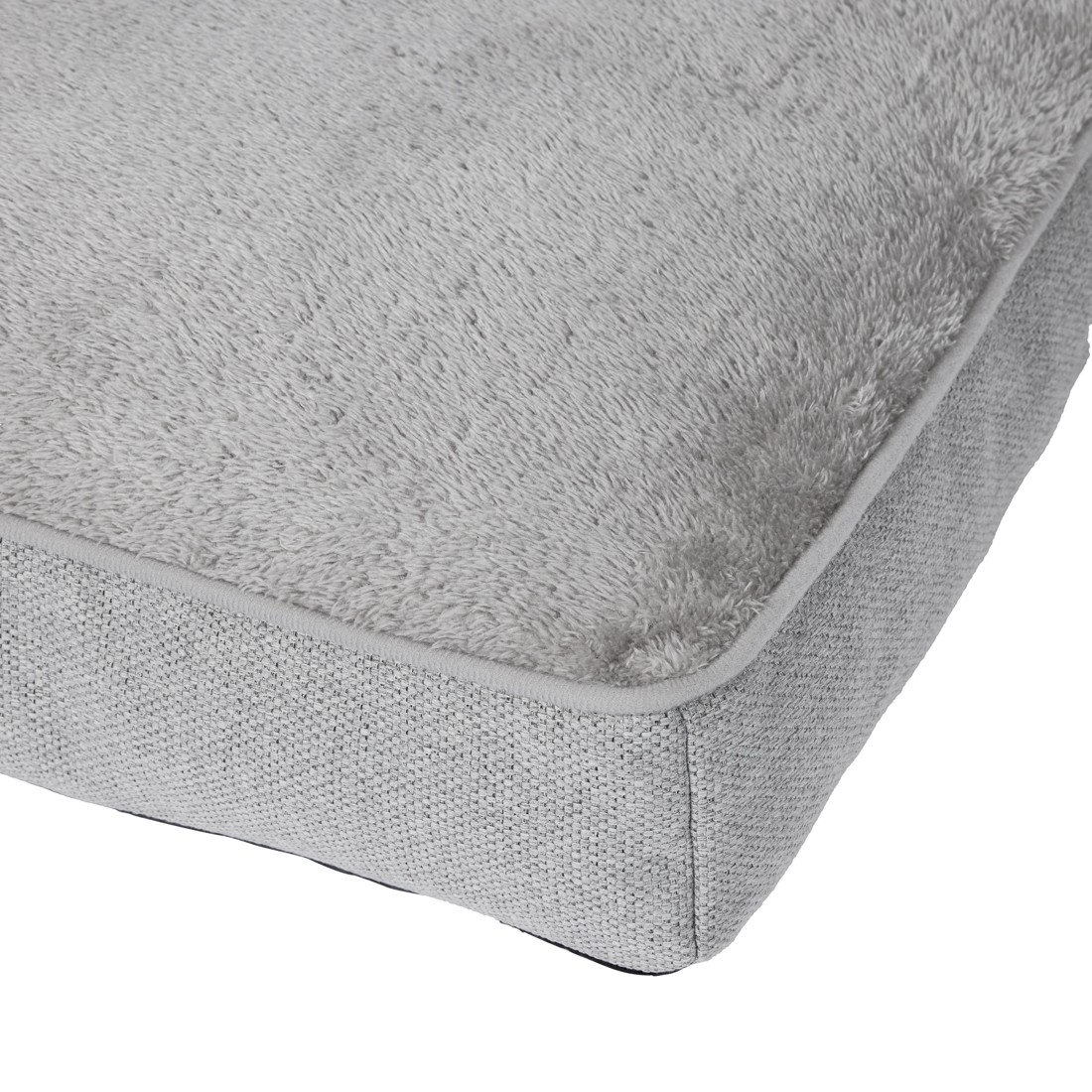 3 Pet Bed Rectangle Plush Top - Large, Grey, 3 of 7