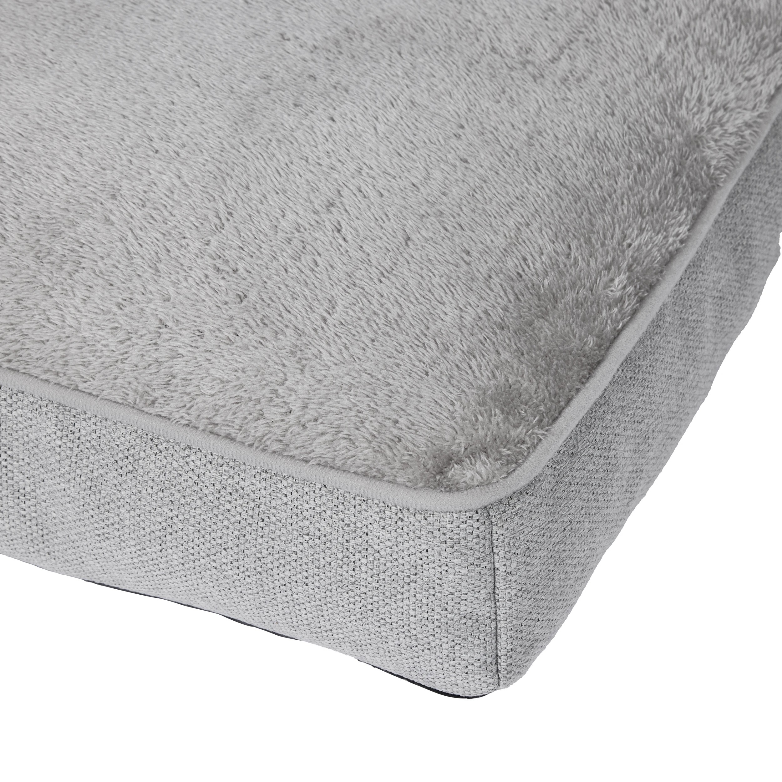 3 Pet Bed Rectangle Plush Top - Large, Grey, 3 of 7