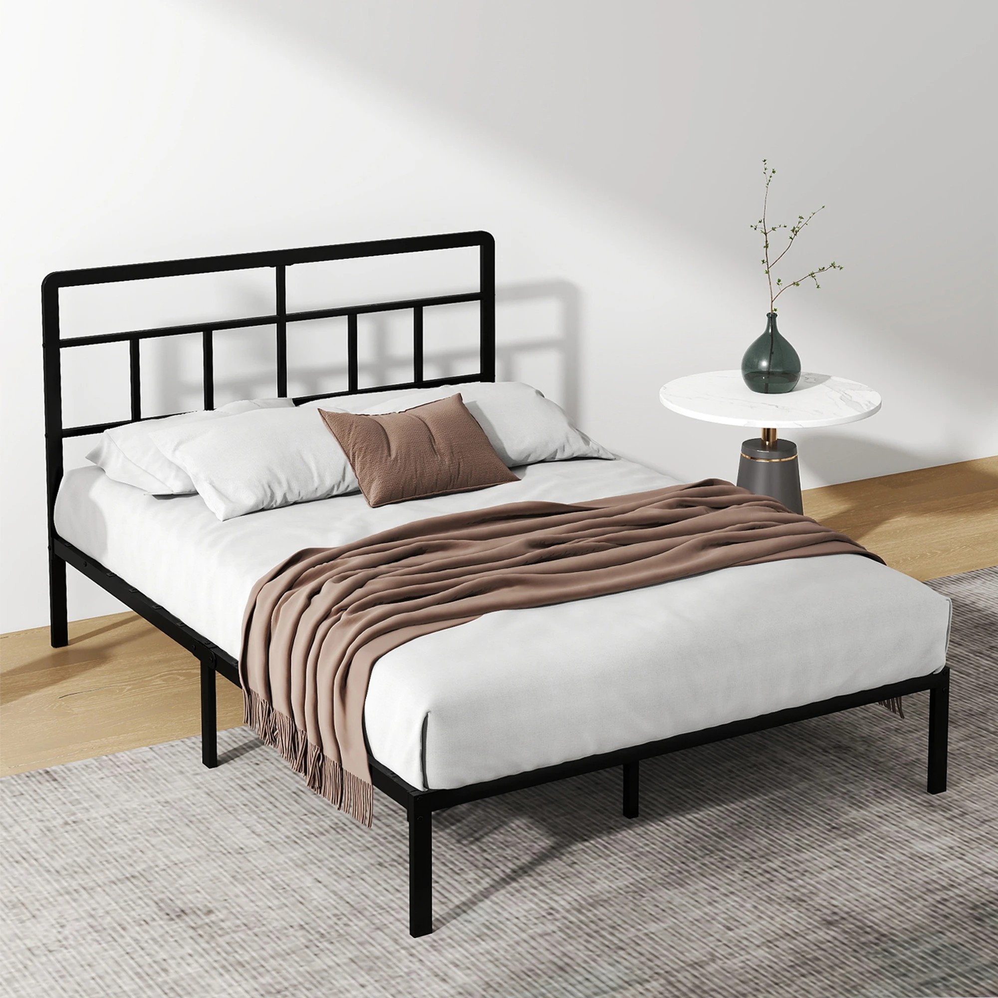 8 Levede Double Bed Frame Metal Base Platform Headboard Heavy Duty Mass Storage, 8 of 9