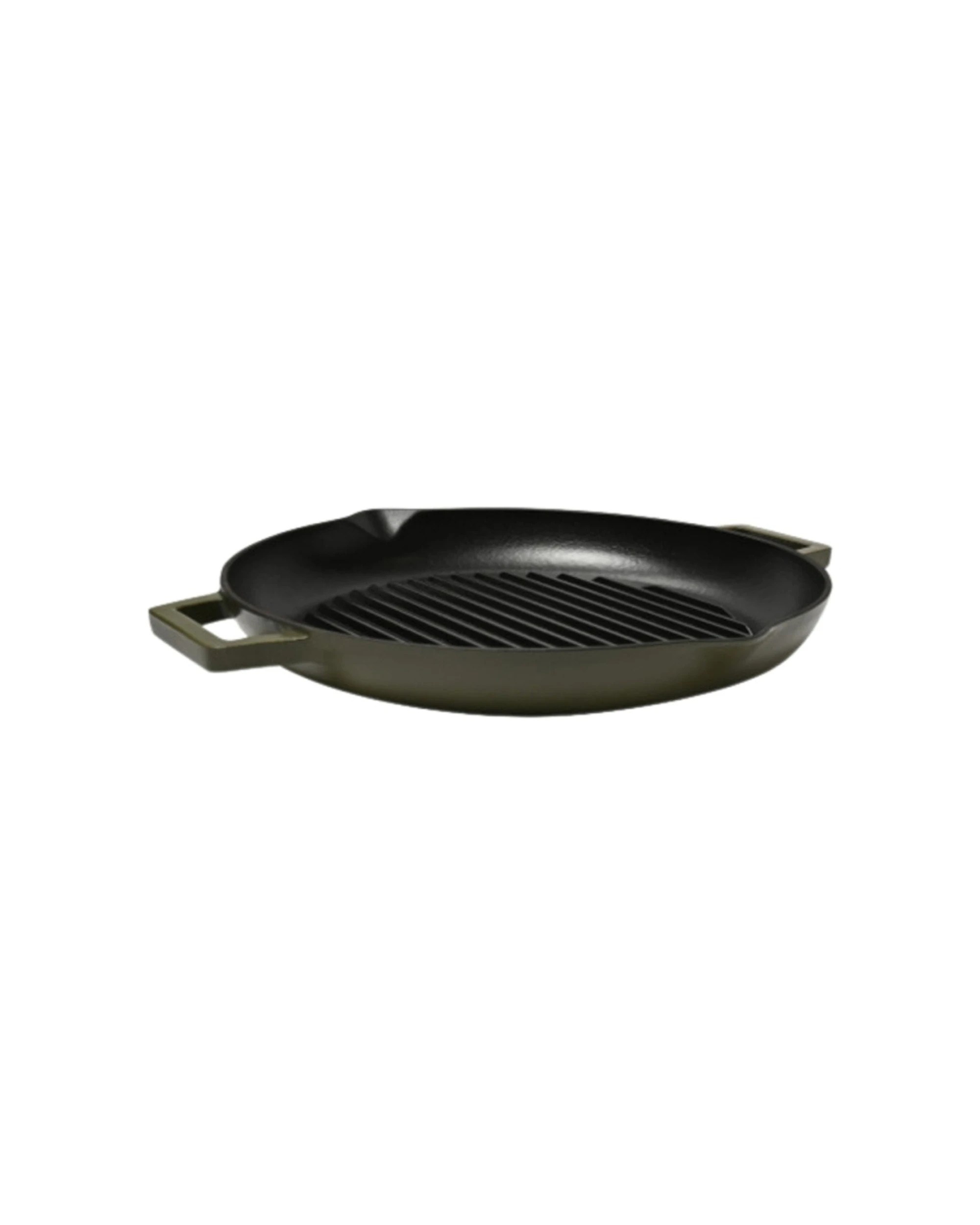 4 Classica Cast Iron Grill Pan Enamel Coating Frypan 31cm - Green, 4 of 4