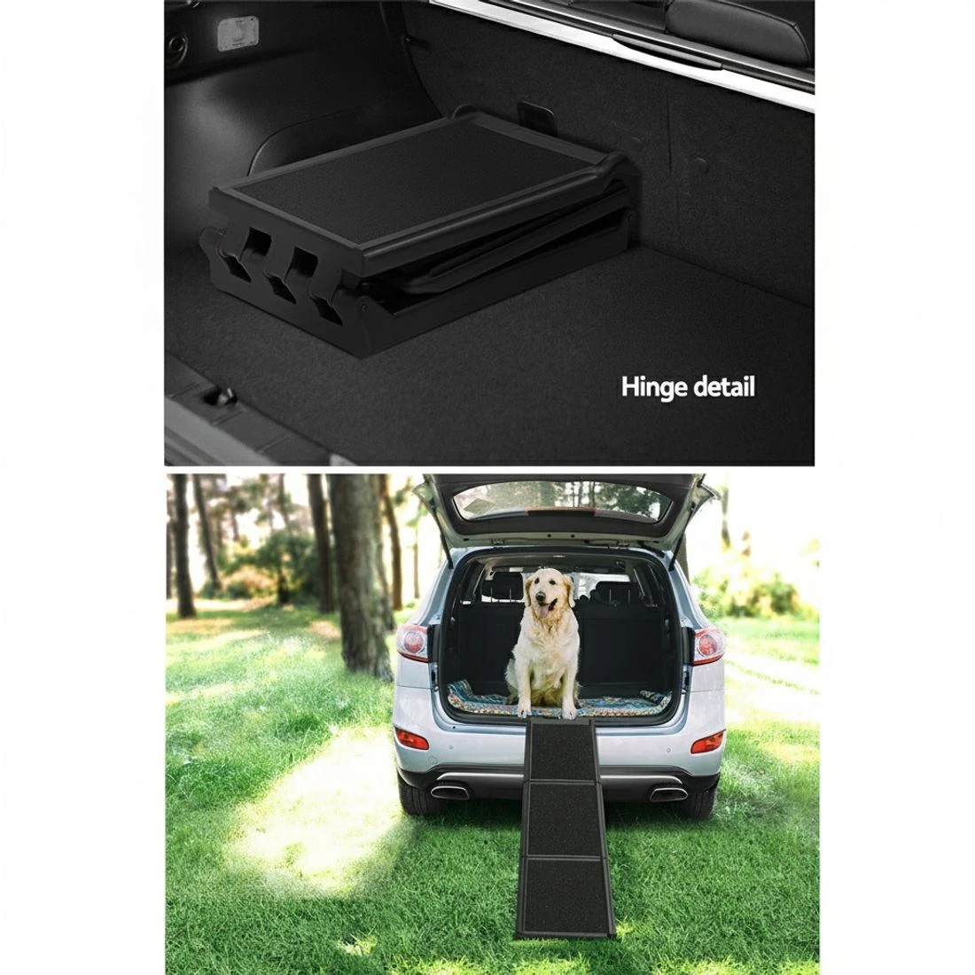 5 i.Pet Dog Ramp Pet Stairs Steps Car Travel SUV Ladder Foldable Portable Adjustable - Black, 5 of 6