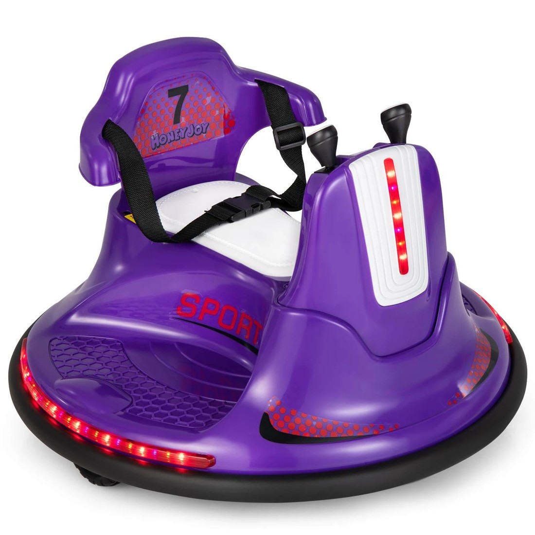 1 Costway 360° Spin Kids Bumper Car Electric Ride On Vehicle - Purple, 1 of 5