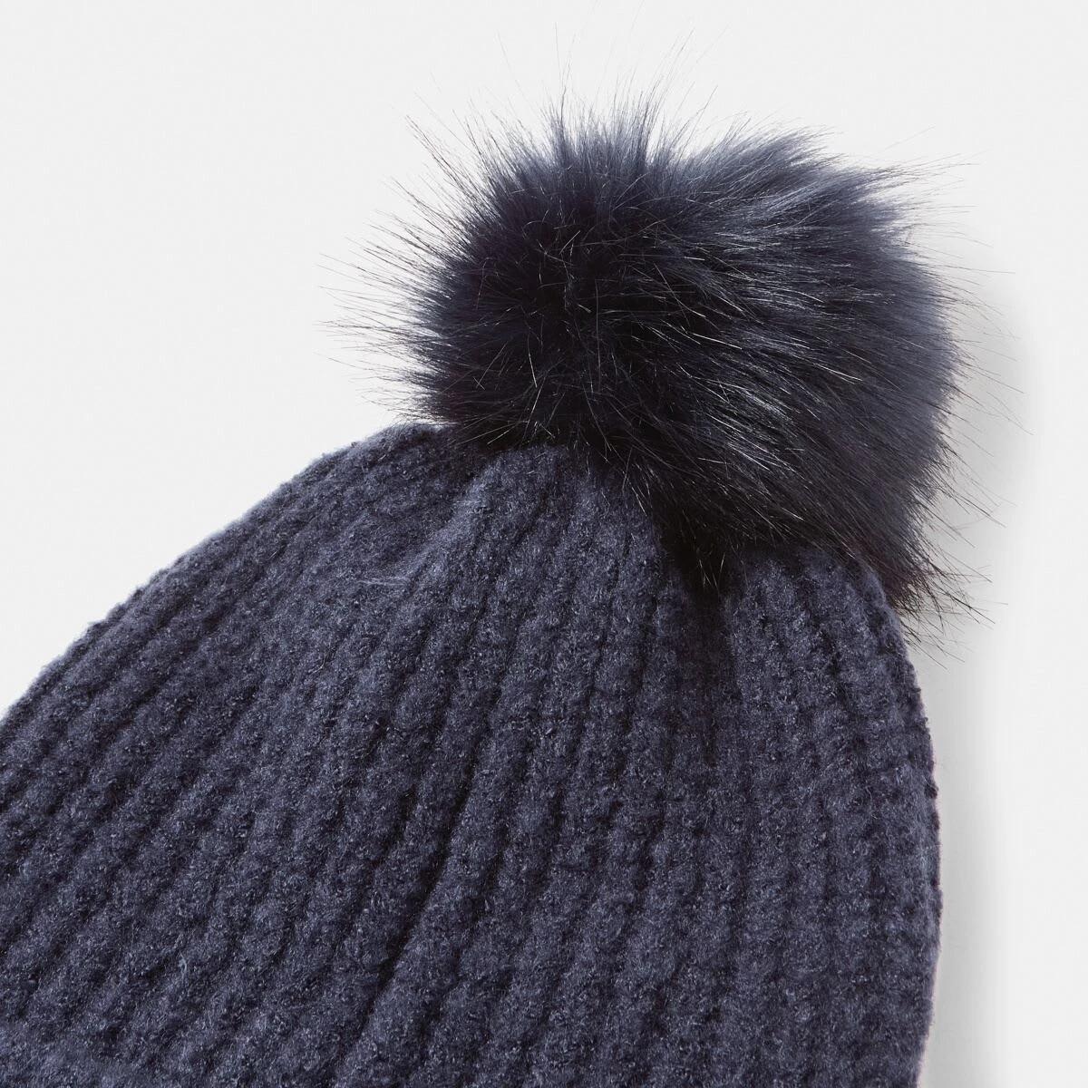 3 Rib Pom Pom Beanie Fluid Navy, 3 of 5