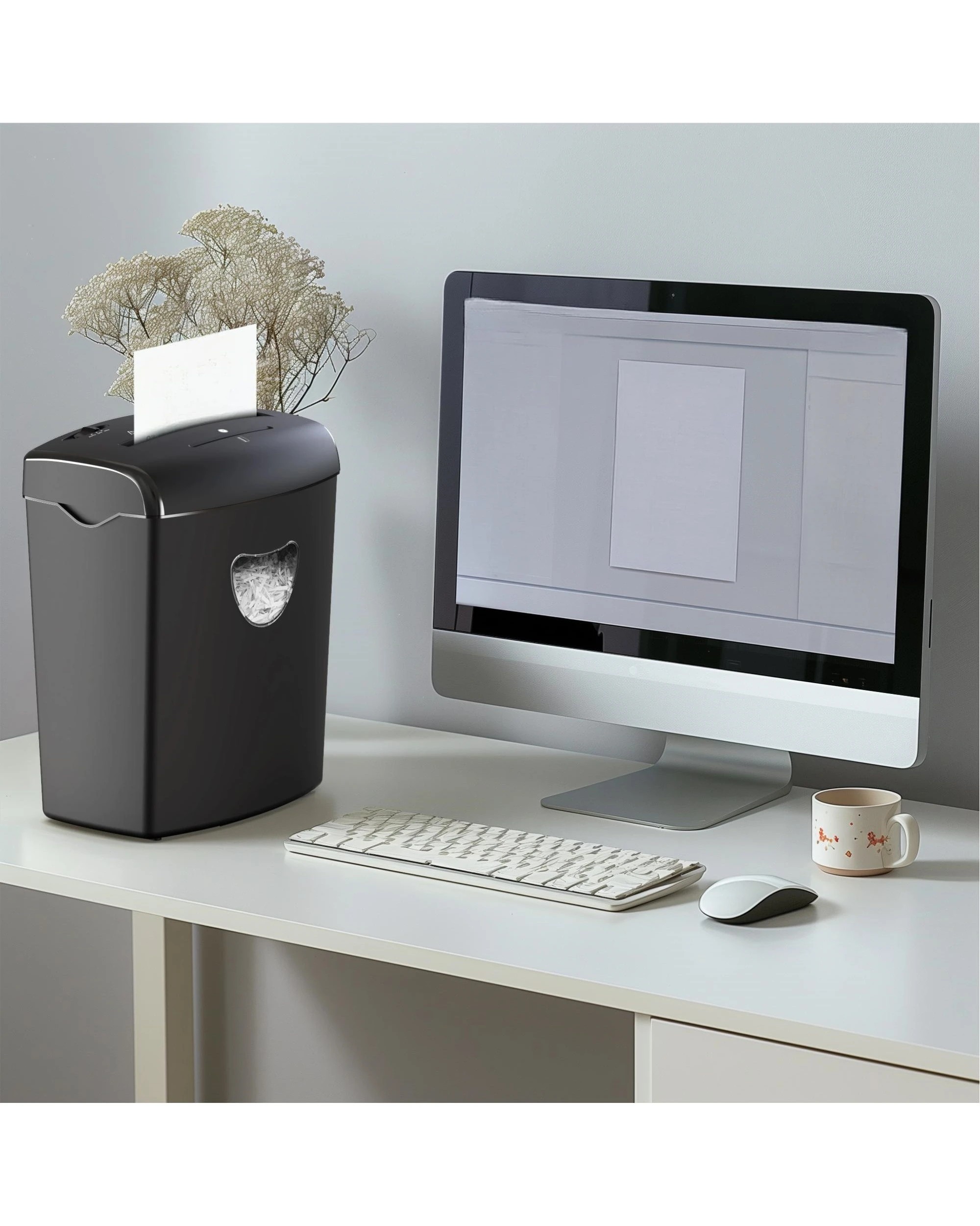 2 Advwin Paper Shredder Cross Cut P-4 Security, 10 Sheets, 21L Removable Bin - Black, 2 of 7