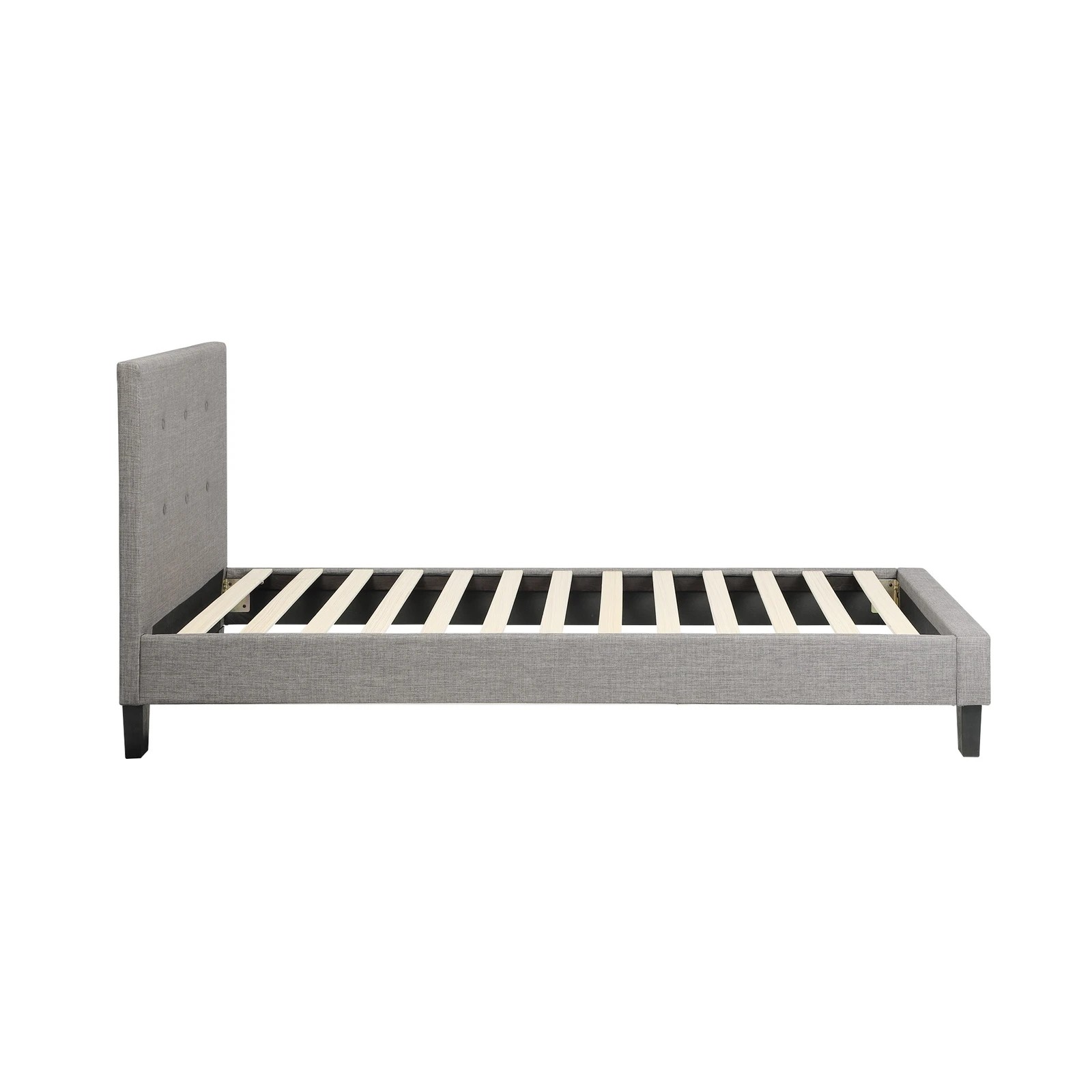 8 Oikiture Bed Frame Single Size Bed Platform Wooden Fabric - Grey, 8 of 9