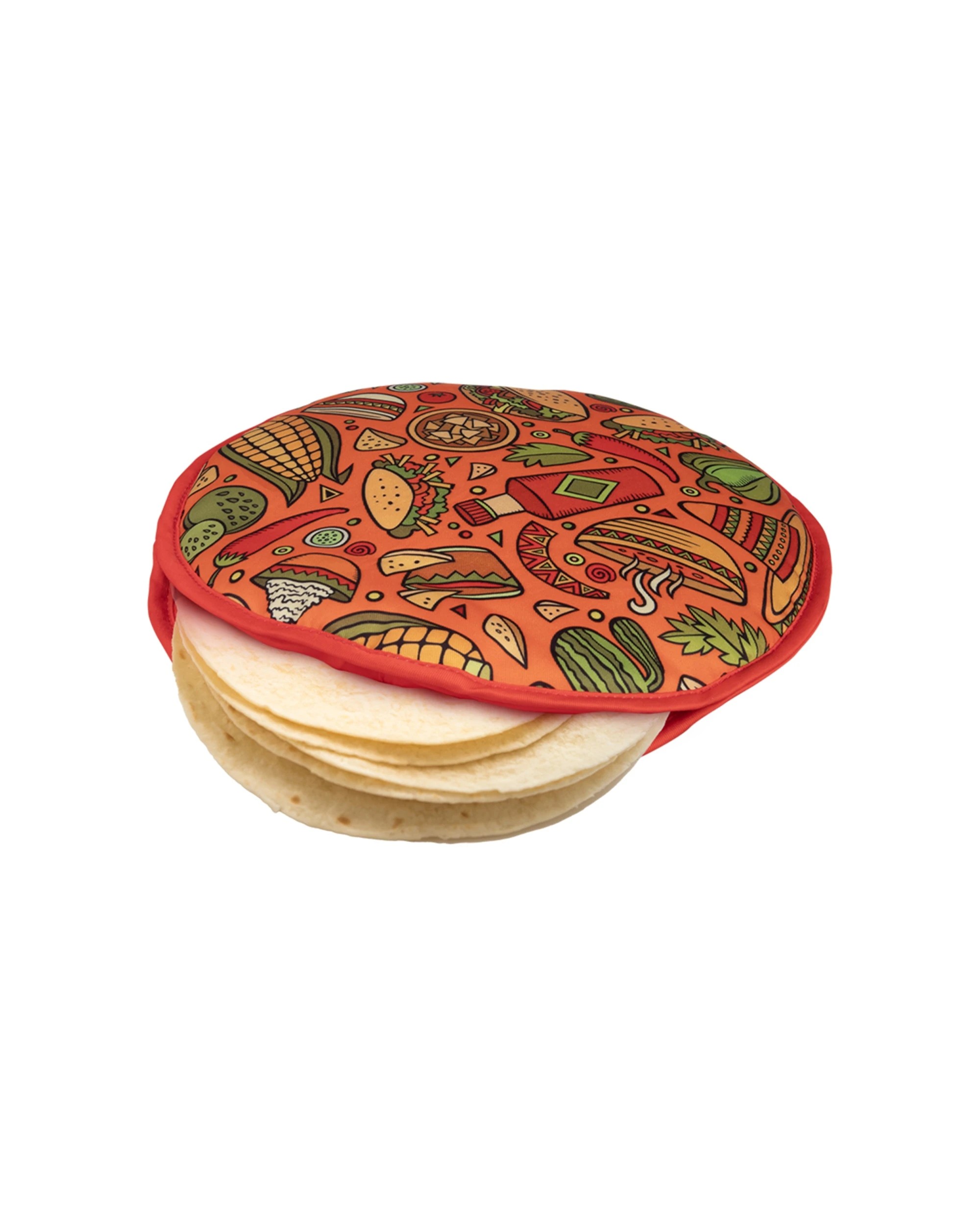 3 Appetito Tortilla Warmer Pouch Kitchen Microwave Safe Holds Up To 12 Tortillas - Red, 3 of 3