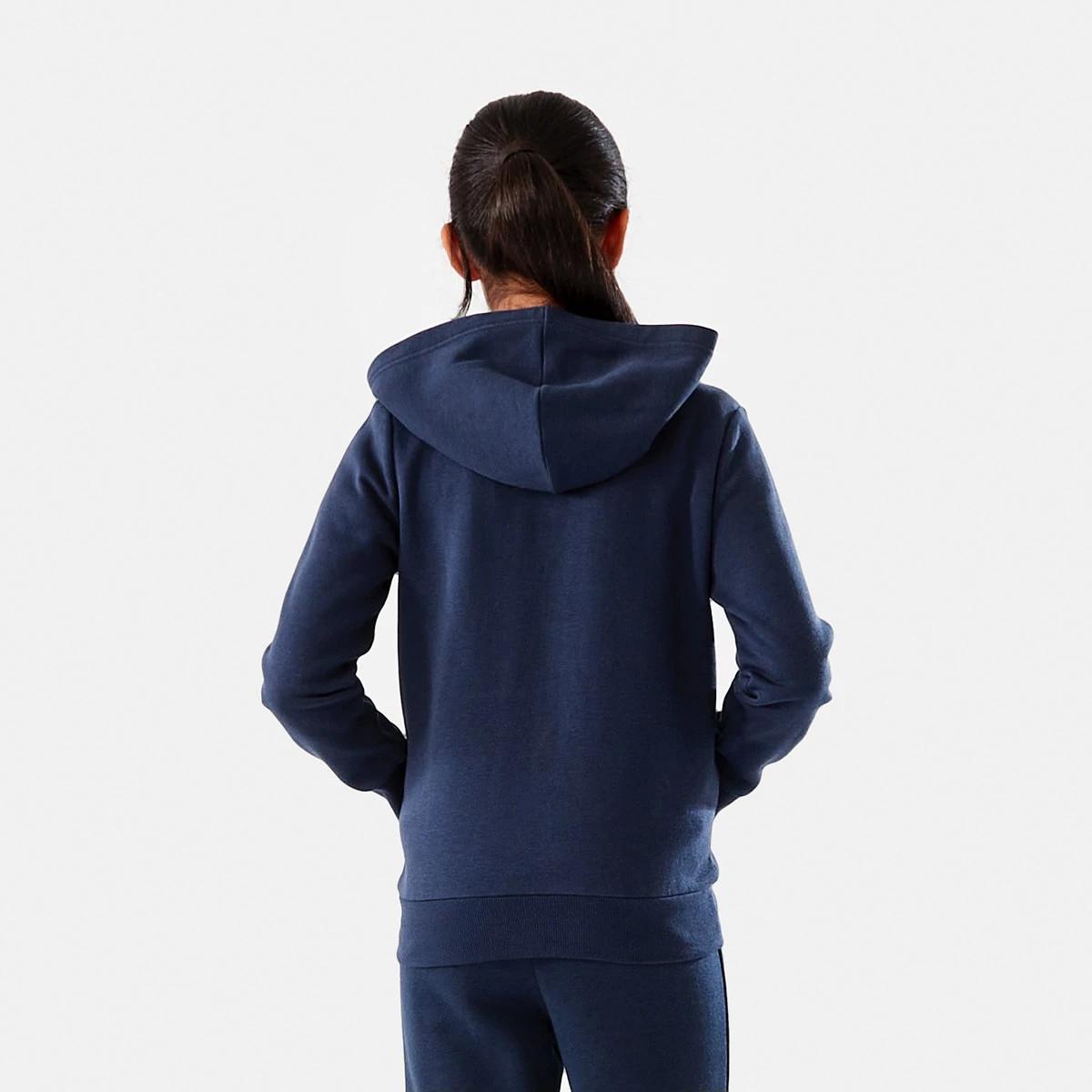 3 Basic Zip Through Hoodie Dress Blue, 3 of 10