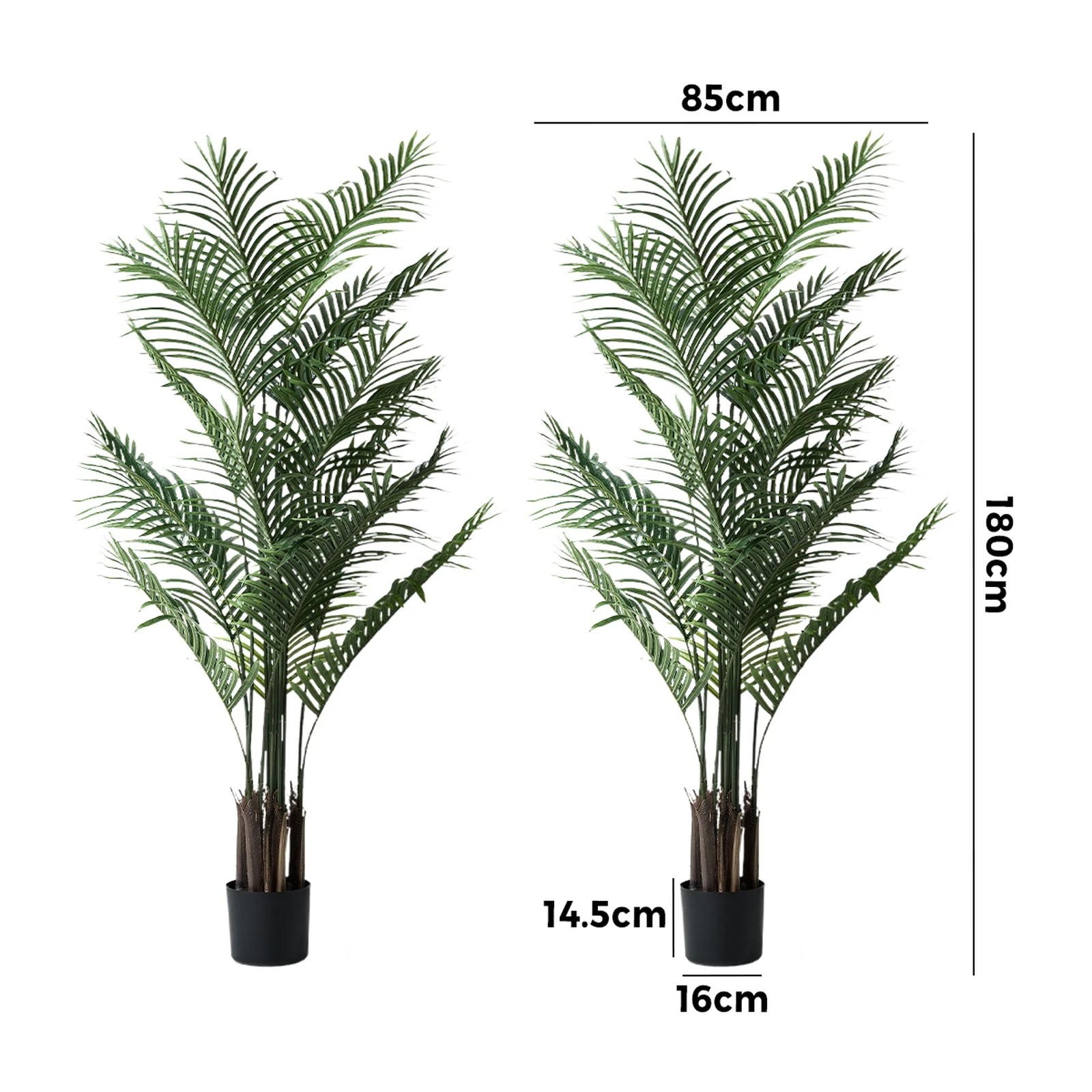 2 Livsip 2 Pack Artificial Palm Tree 180cm - Green, 2 of 10