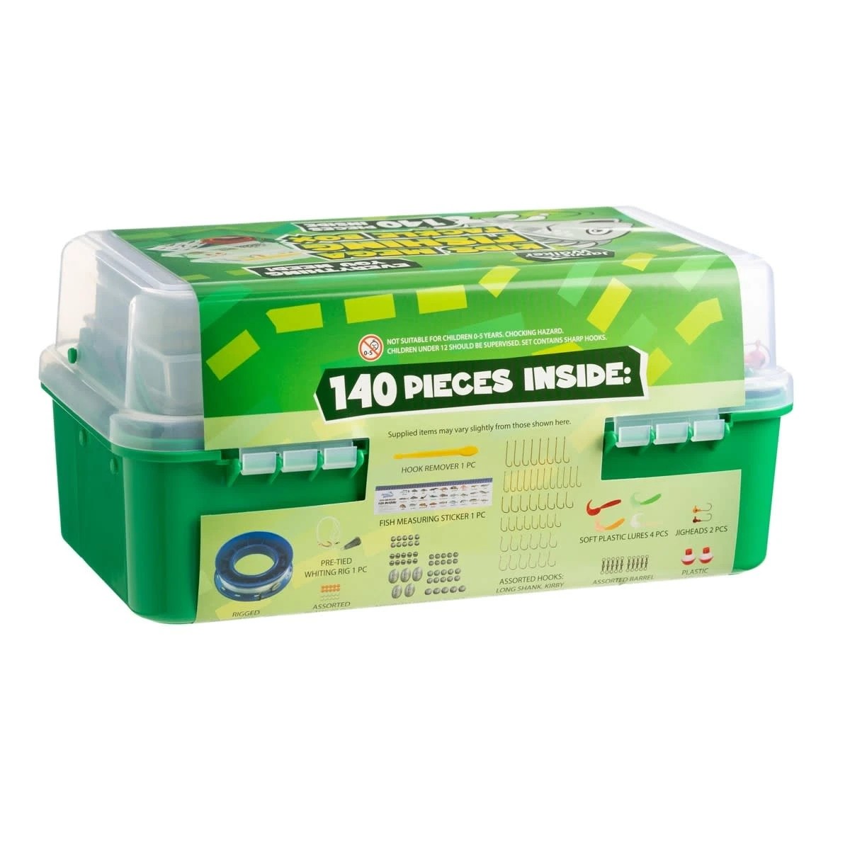 5 Jarvis Walker Kids Mega Fishing Tackle Box - Green, 5 of 5