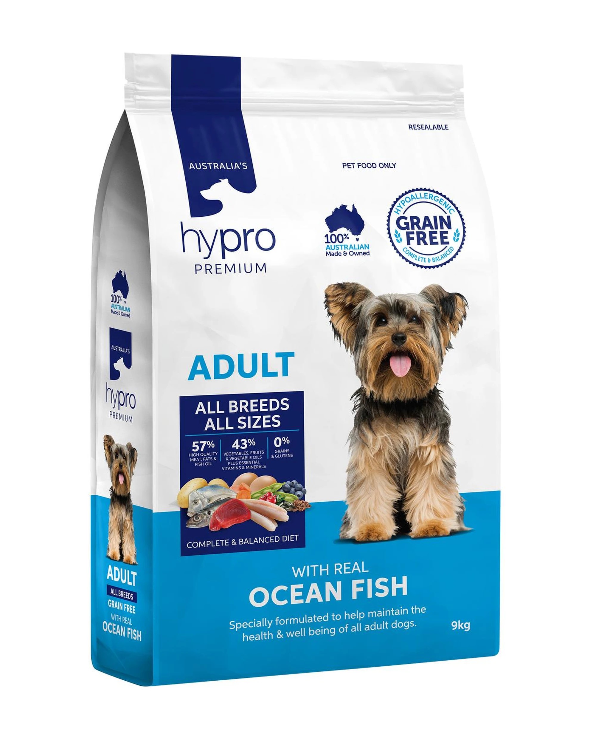 3 Hypro Premium Adult All Breeds Dry Dog Food Ocean Fish 9kg, 3 of 3