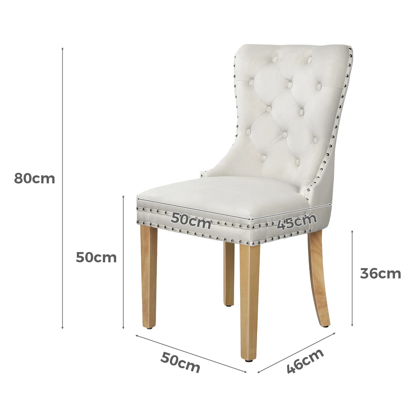 3 Alfordson 2x Dining Chairs Kitchen Lounge Velvet - White, 3 of 4
