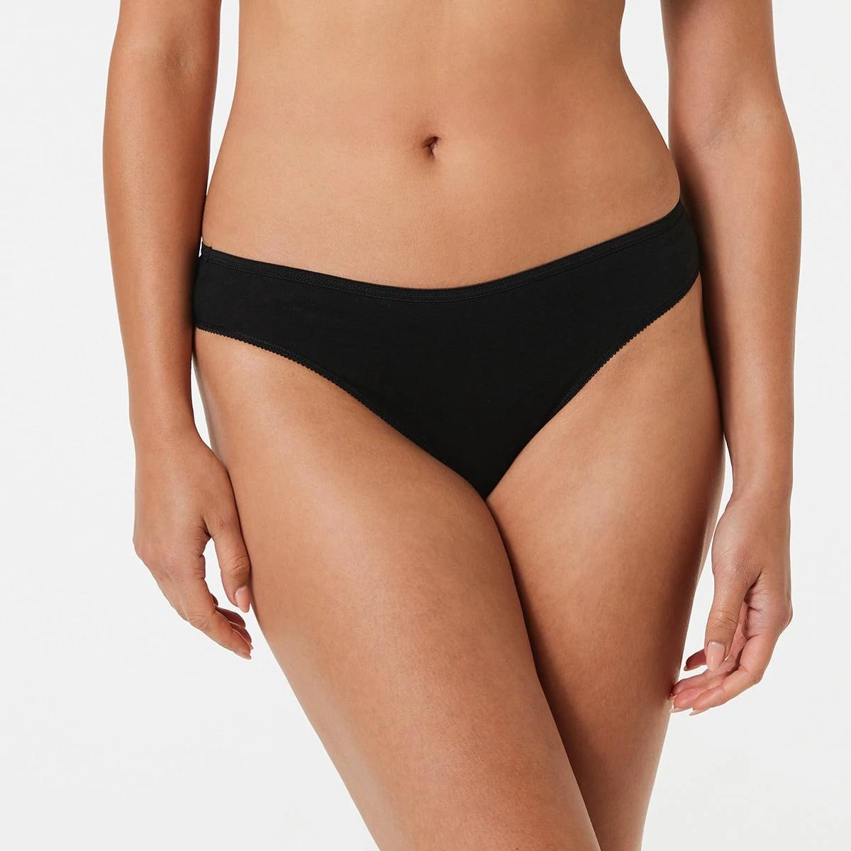 4 2 Pack Cotton Bikini Briefs Black Wht, 4 of 7