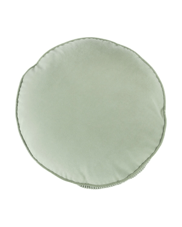 40cm Velvet Round Cushion - Seagrass