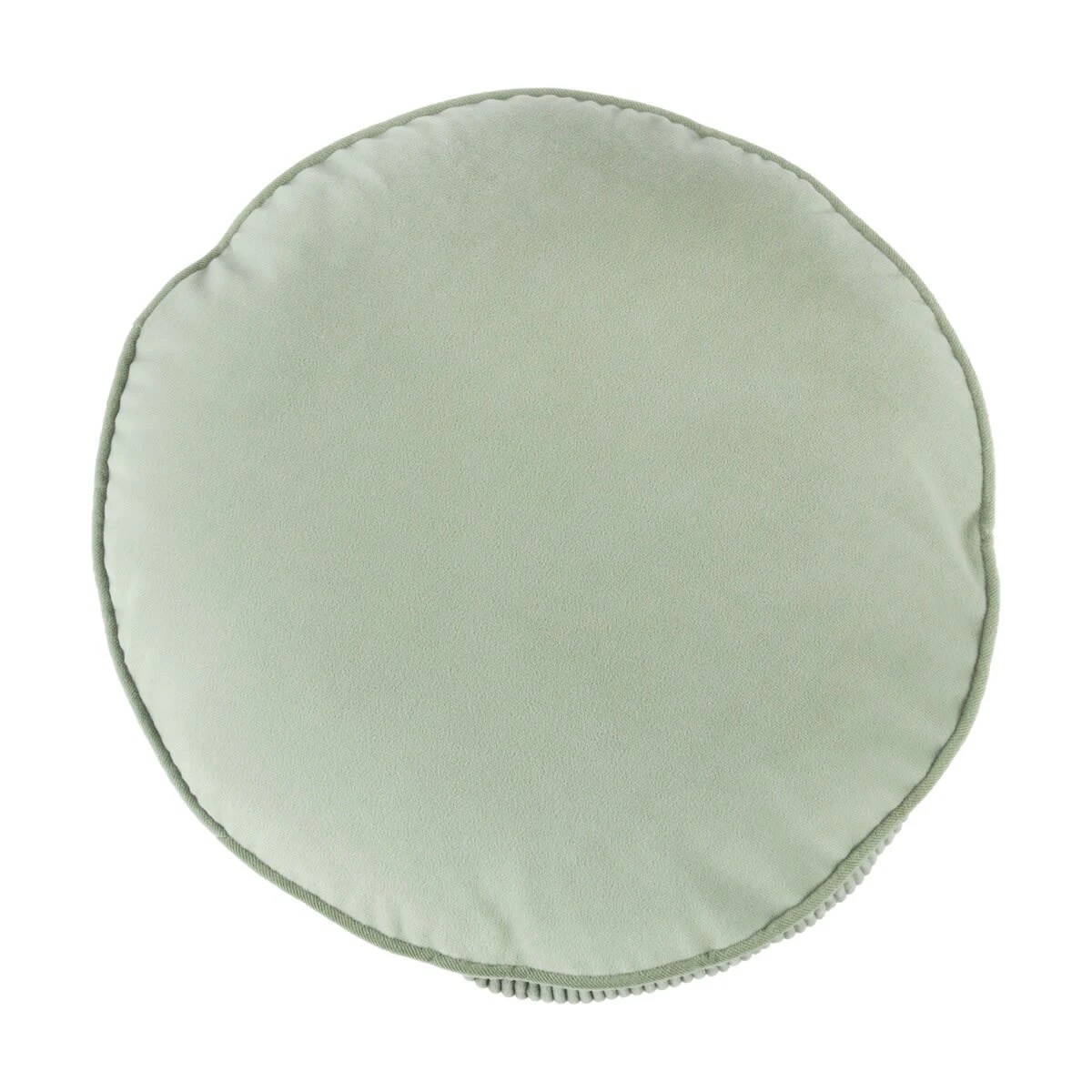 1 40cm Velvet Round Cushion - Seagrass, 1 of 4