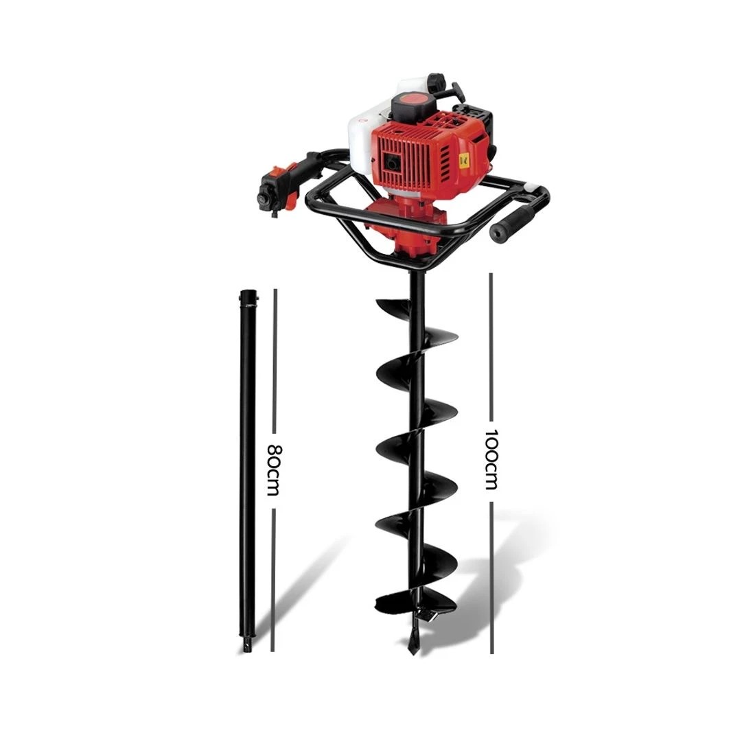 2 Giantz Post Hole Digger 200mm Petrol Drill Extension Bits Auger - Multi, 2 of 5