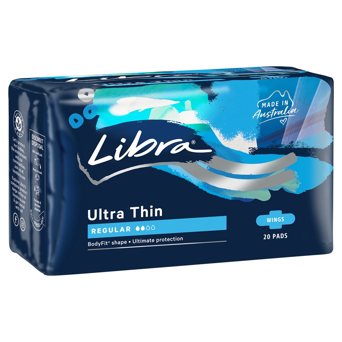 1 Libra 20 Pack Ultra Thin Regular Pads, 1 of 3