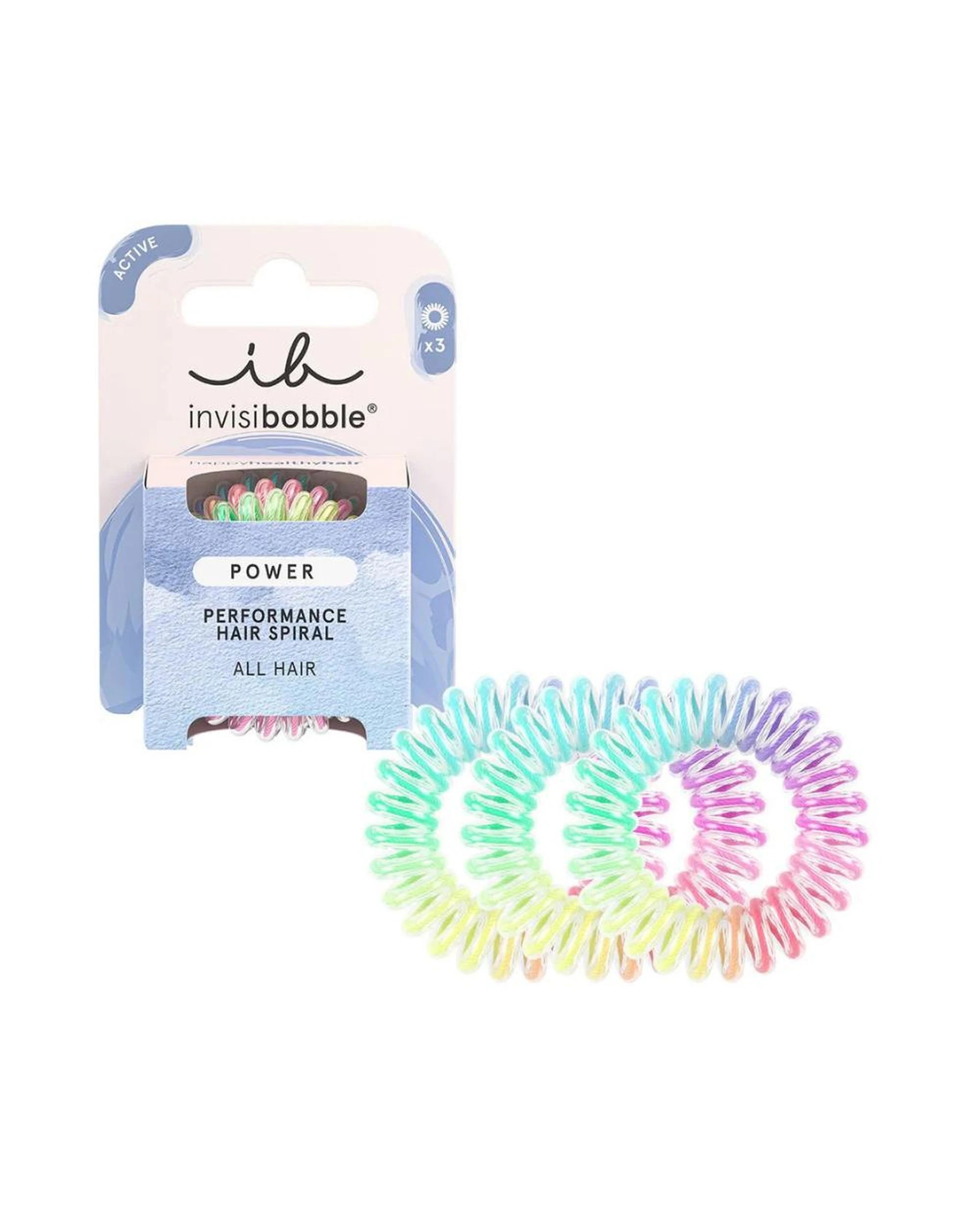 1 Invisibobble Power Sport Performance Hair Spiral Hair Ties 3Pk - Magic Rainbow - Multi, 1 of 2