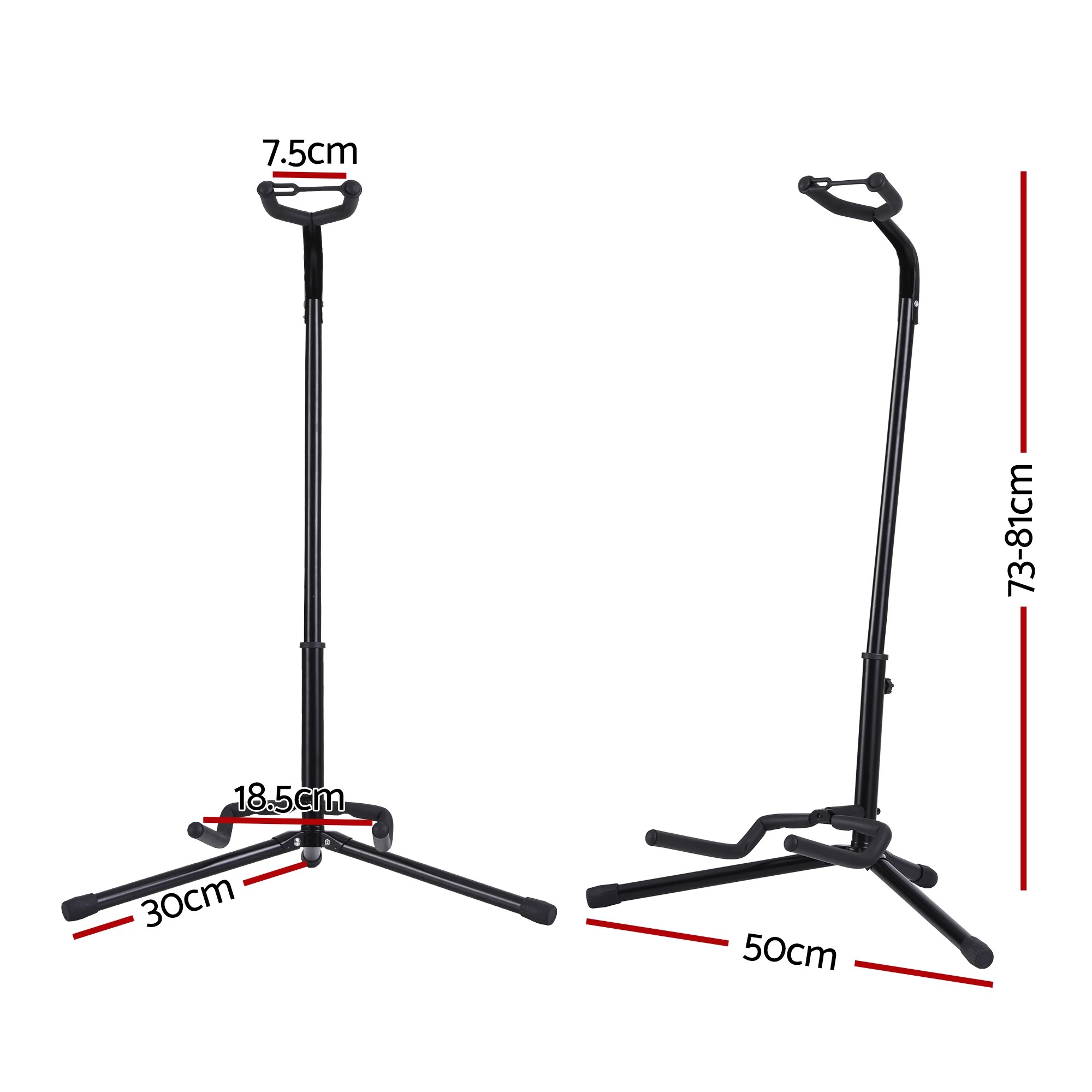 3 Alpha Iron Adjustable Guitar Stand Folding Instrument Holder Acoustic Bass Rack - Black, 3 of 8