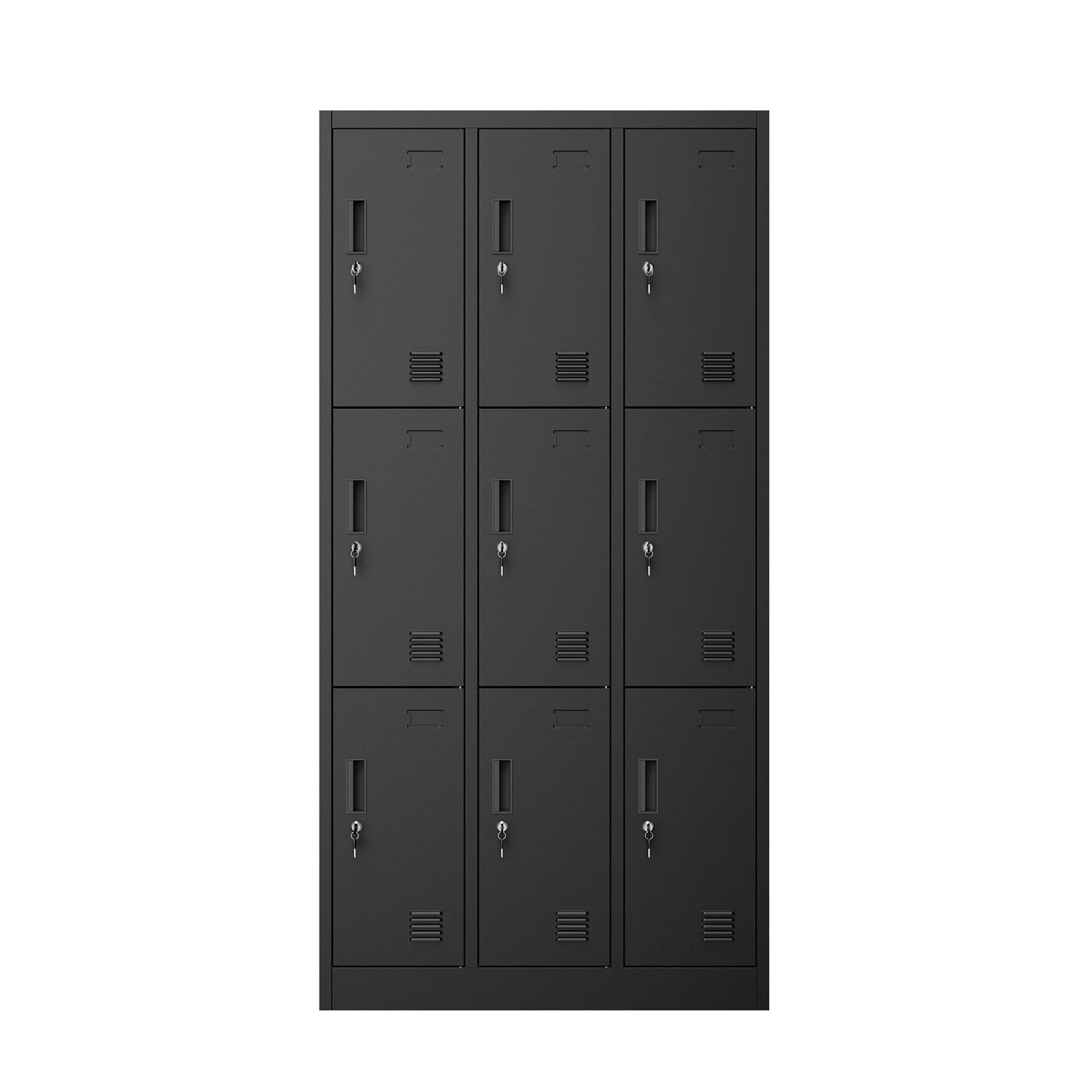 7 Oikiture 9 Doors Locker Cabinet Steel Storage Cupboard Office School Gym - Black, 7 of 10