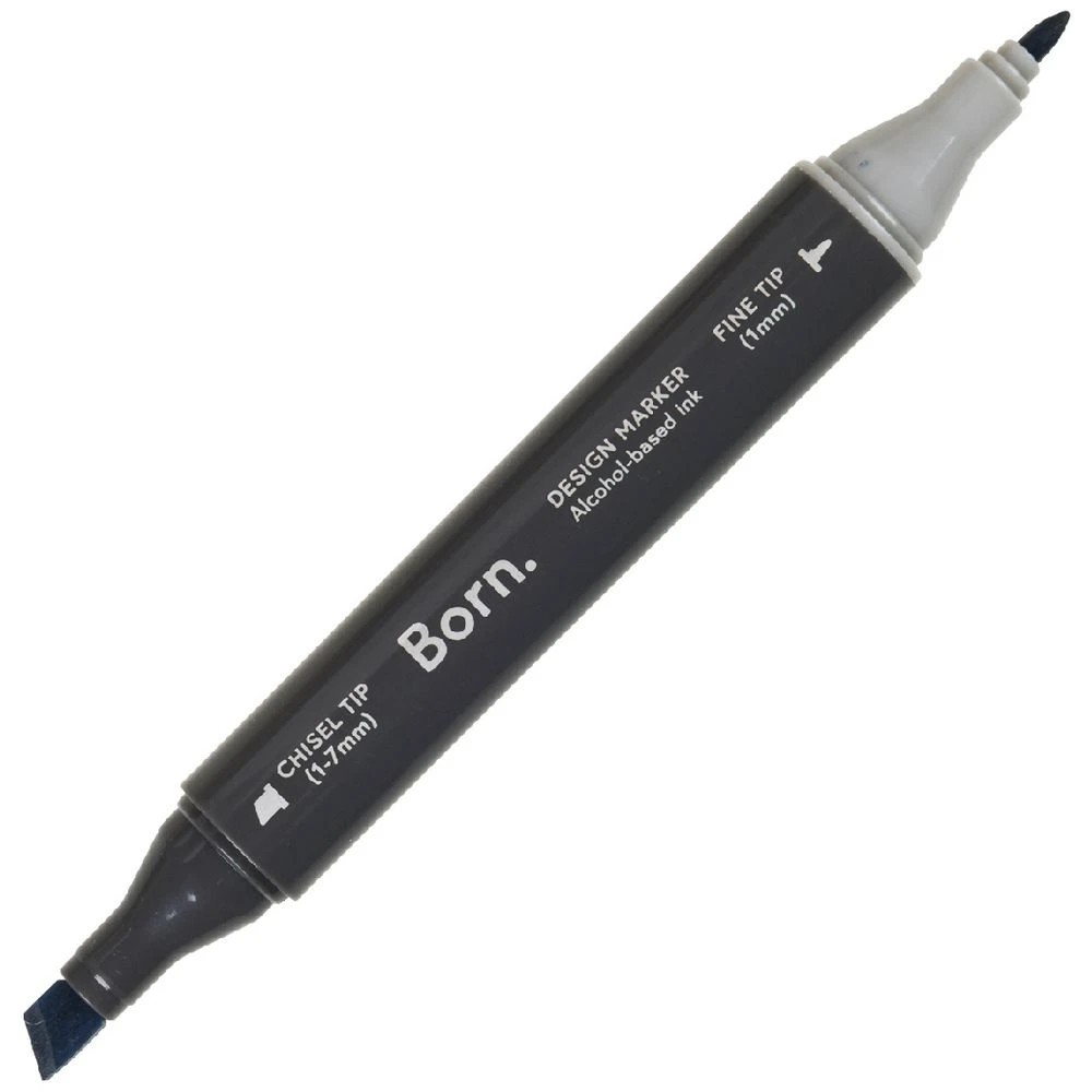 1 Born Professional Dual-Tip Artist Marker Blue Grey MG069, 1 of 4