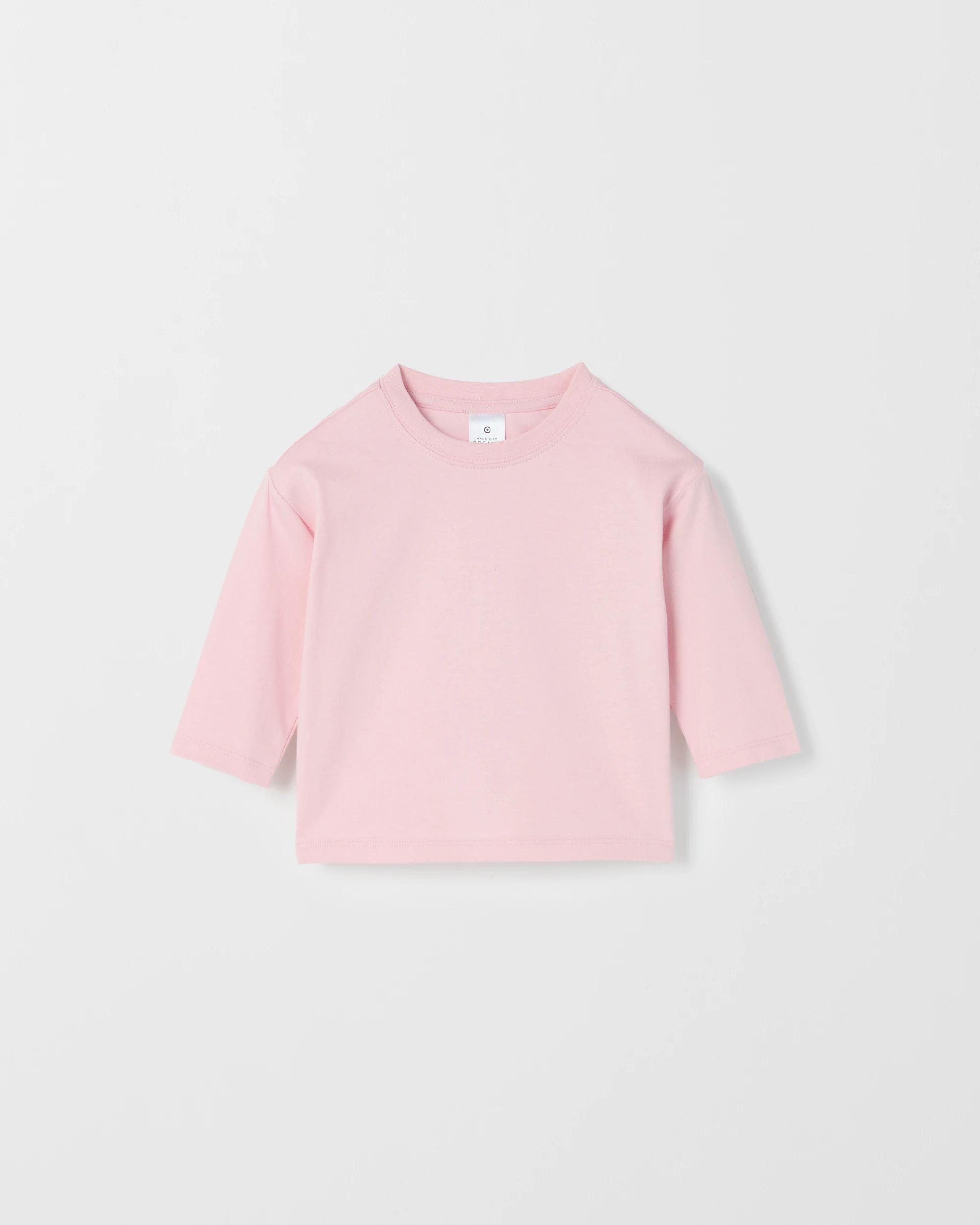 2 Target Baby Baby Organic Cotton 3 Pack Long Sleeve T-Shirts PINK TAUPE OATMEAL, 2 of 5