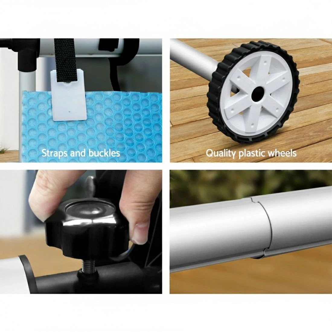 6 Aquabuddy Pool Cover 500 Micron 11x4.8m  Swimming Pool Solar Blanket 5.5m Roller - Multi, 6 of 6