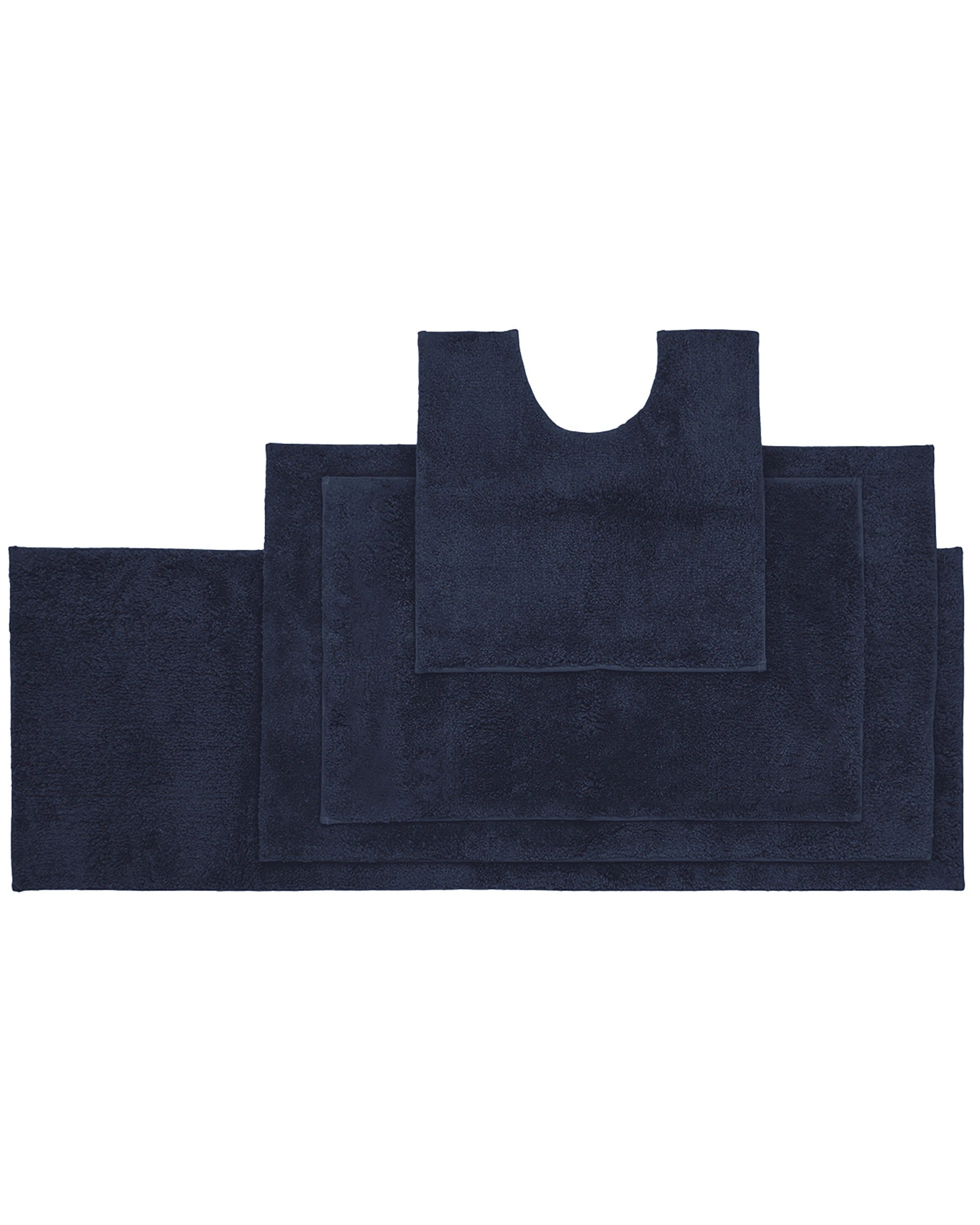 3 Bambury Microplush Contour Mat 50 x 50cm Navy Raised Pile Soft Cushioning Non Slip - Blue, 3 of 3