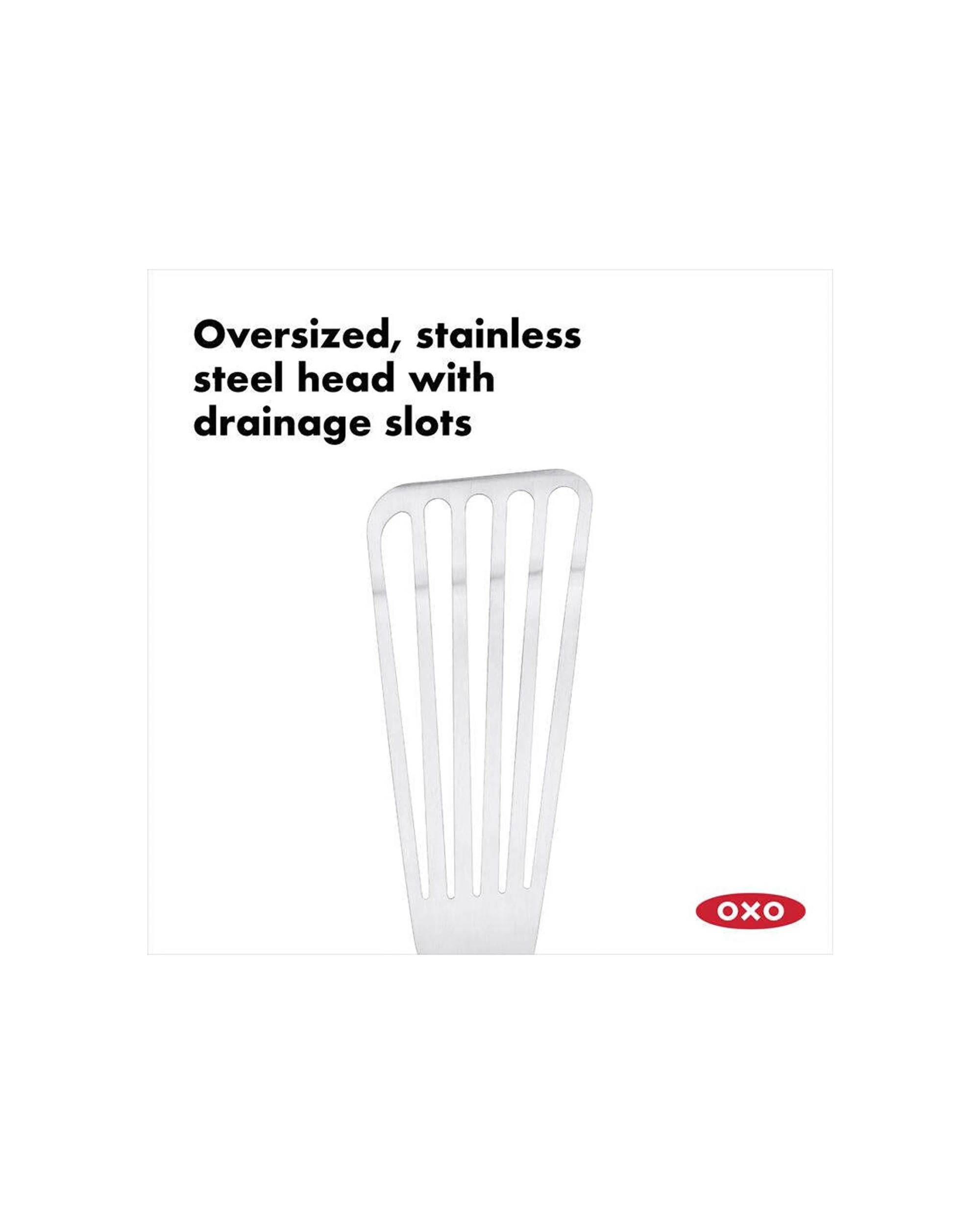 5 Oxo Fish Turner Stainless Steel Kitchen Utensil - Bevelled Edge Design - Silver, 5 of 5