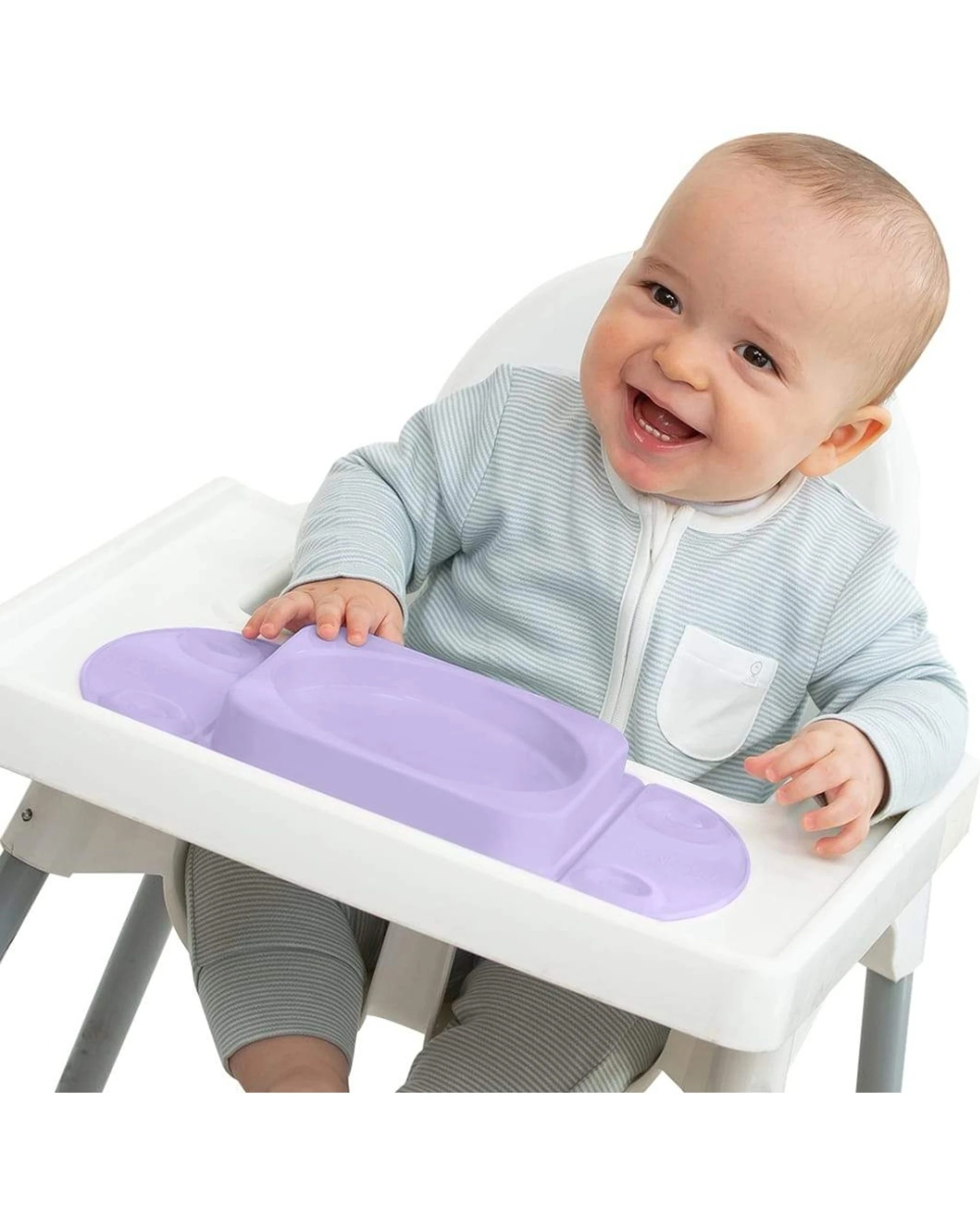 4 EasyTots Easymat MiniMax Open Baby Feeding Plate 5 Suction Points - Purple, 4 of 5