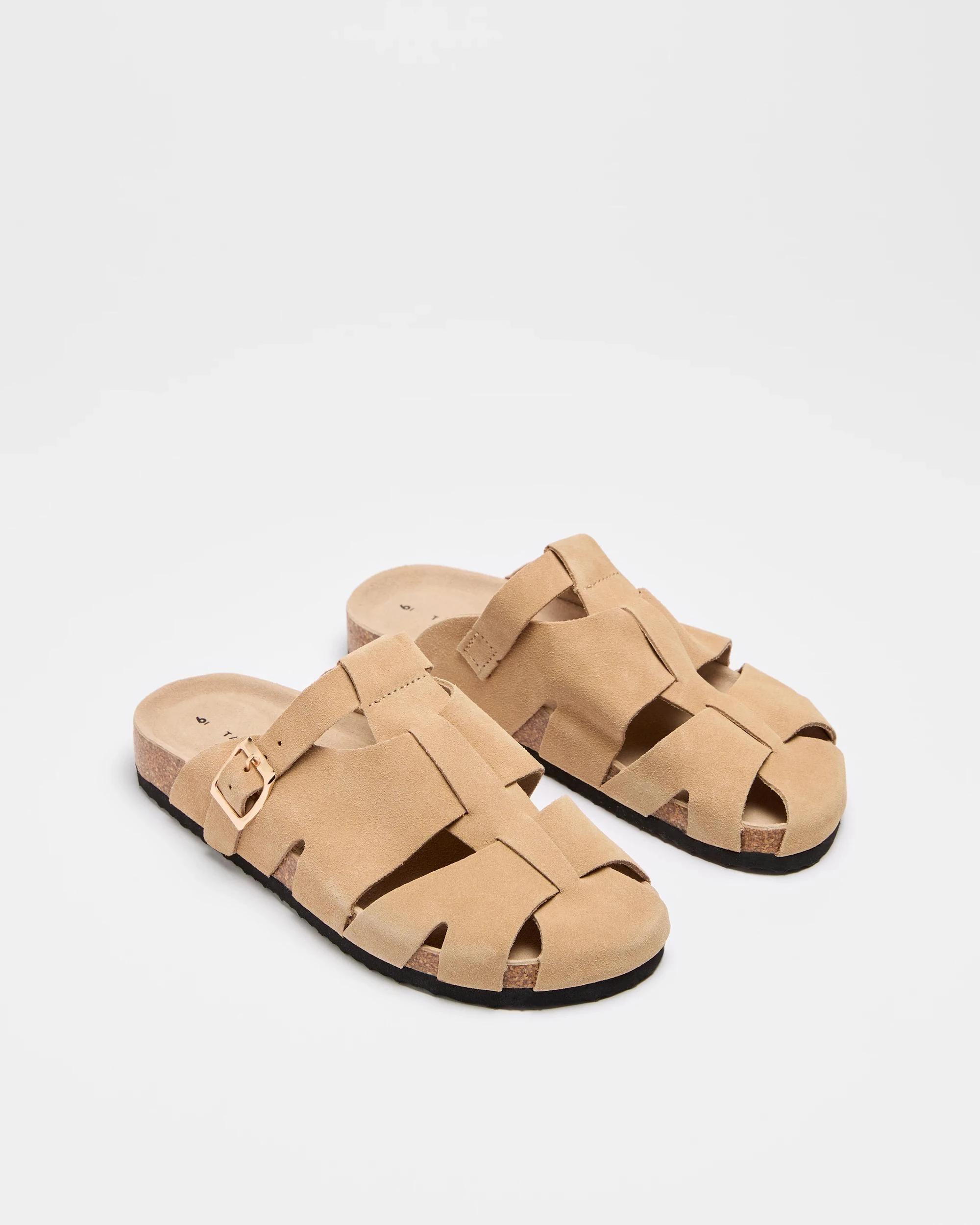 3 Target Womens Caged Leather Moulded Cork Sandal - Nita TAUPE, 3 of 3