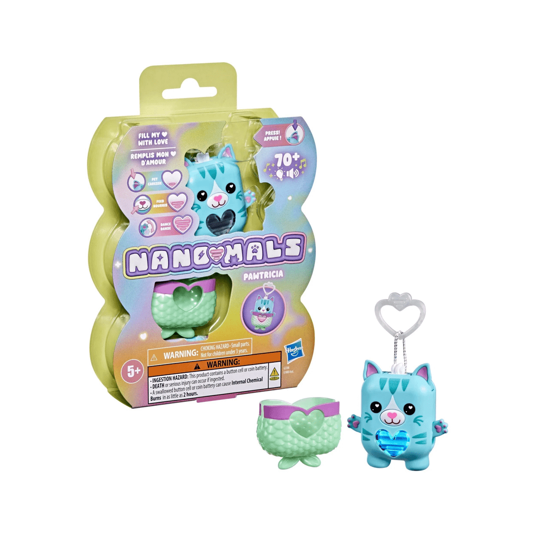 1 Hasbro Nano-Mals Pawtricia the Blue Kitty Electronic Fidget Pet, 1 of 6